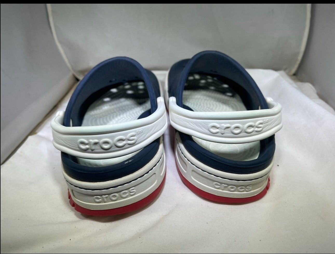 Crocs PreOwned Crocs Blue/White Slip On Sandal Women's 6 Size US 6 / IT 36 - 4 Thumbnail