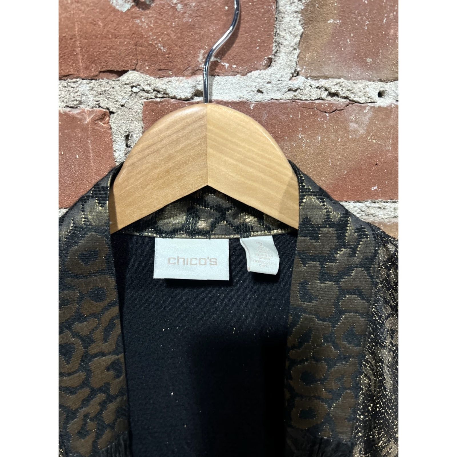 Vintage Chico’s Cardigan Sweater Women Large Black Round Neck Long Sleeve Sequin Duster Knit Bohemian Party/Cocktail Casual Size L Size L / US 10 / IT 46 - 2 Thumbnail