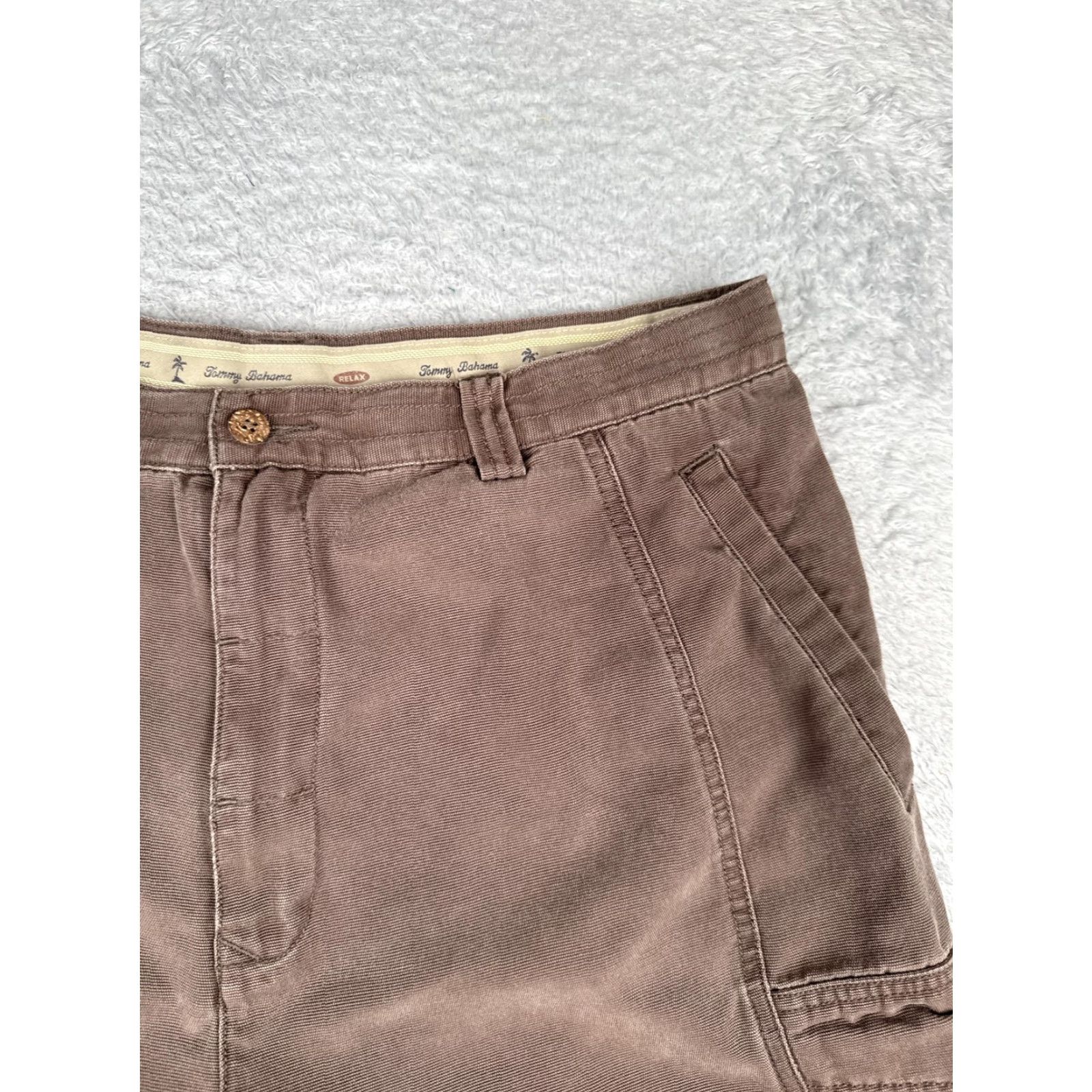 Tommy Bahama Tommy Bahama Shorts Mens 36 Brown Cargo Pockets Chino Tencel Cotton Casual Soft Size US 36 / EU 52 - 5 Thumbnail