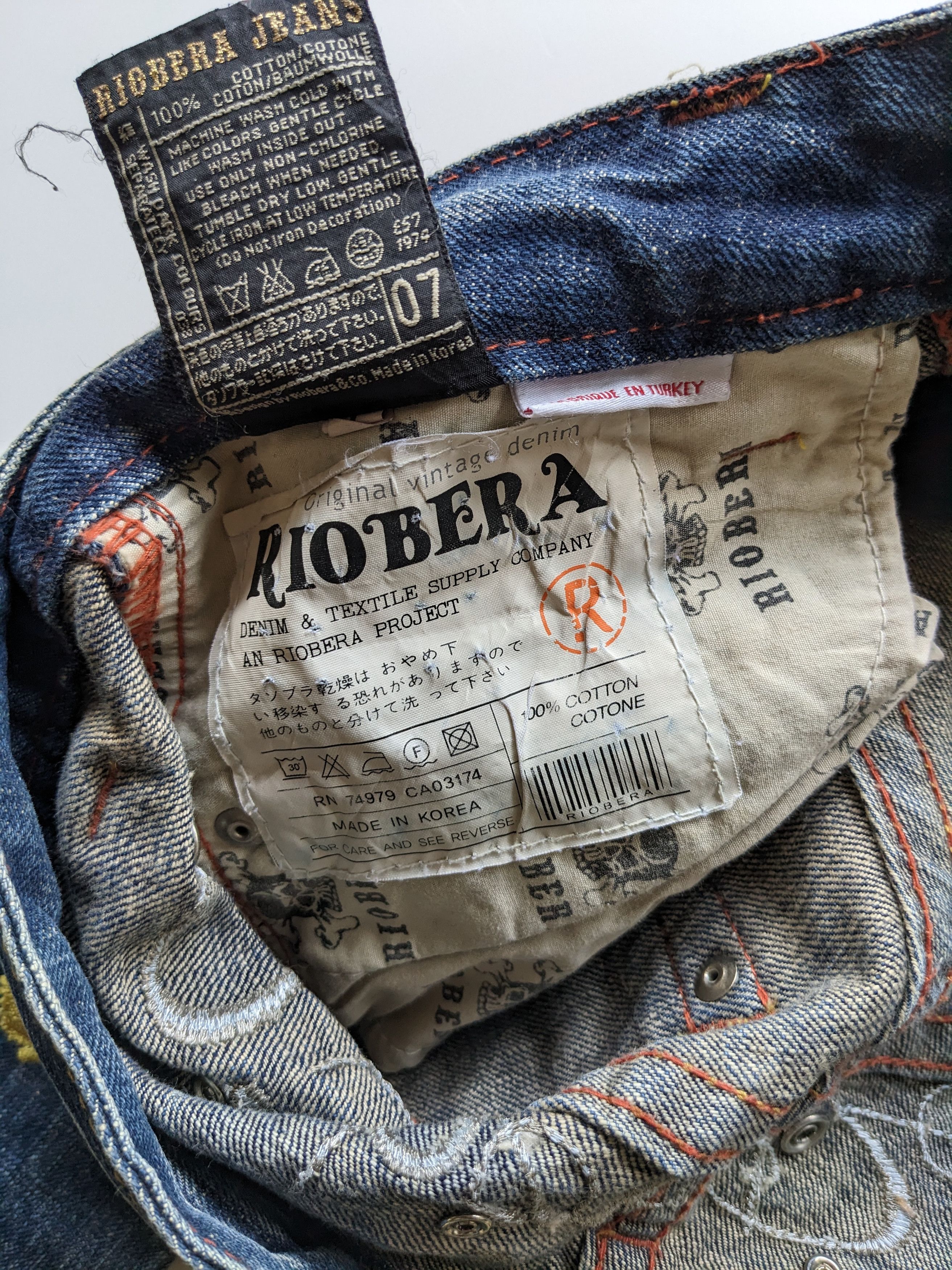 Japanese Brand × Kaihara Denim Riobera faded clawmark flare jeans Size US 29 - 6 Thumbnail