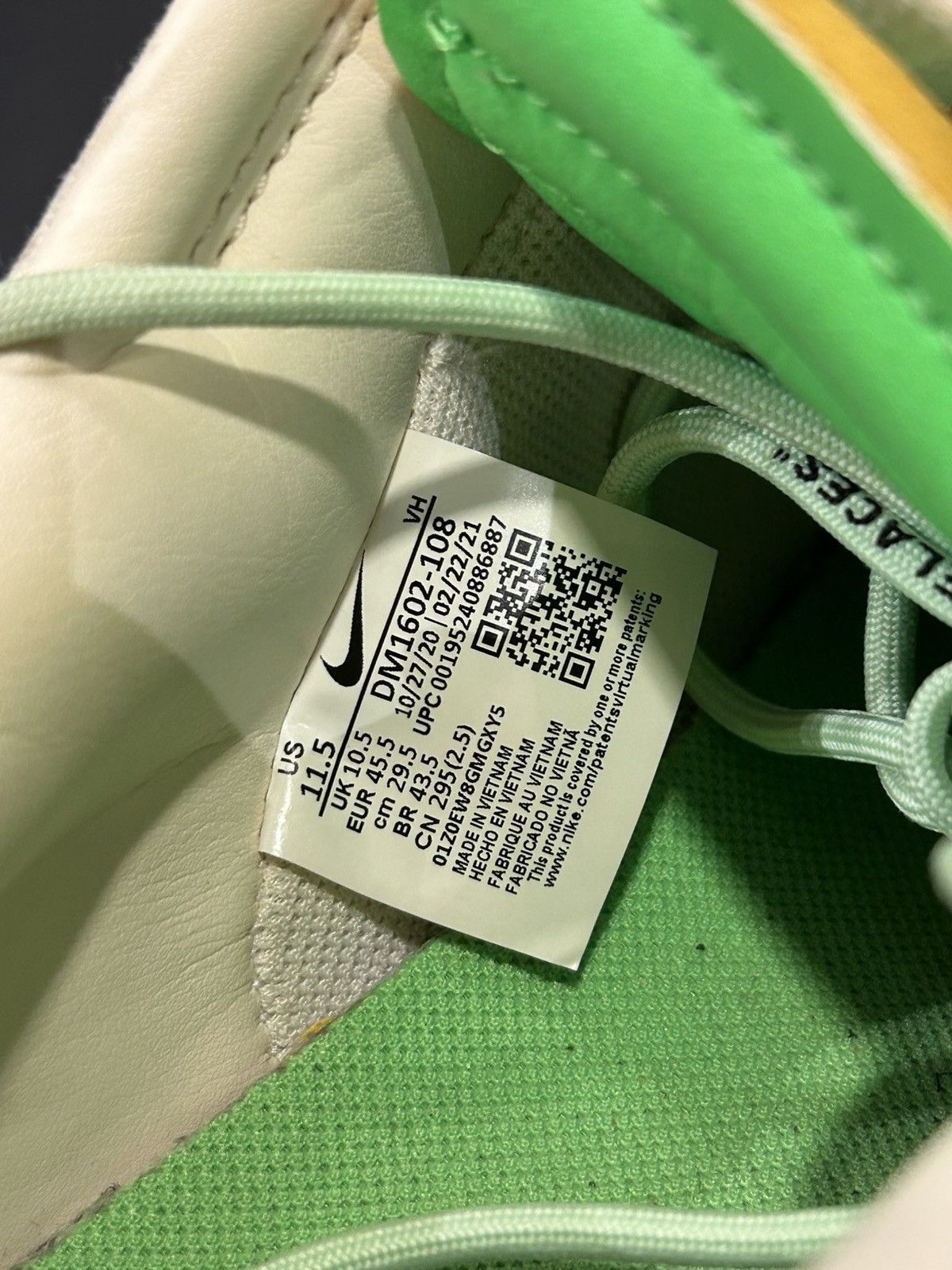 Nike Nike Dunk Low ‘Off-White Lot 07’ Size US 11.5 / EU 44-45 - 8 Thumbnail