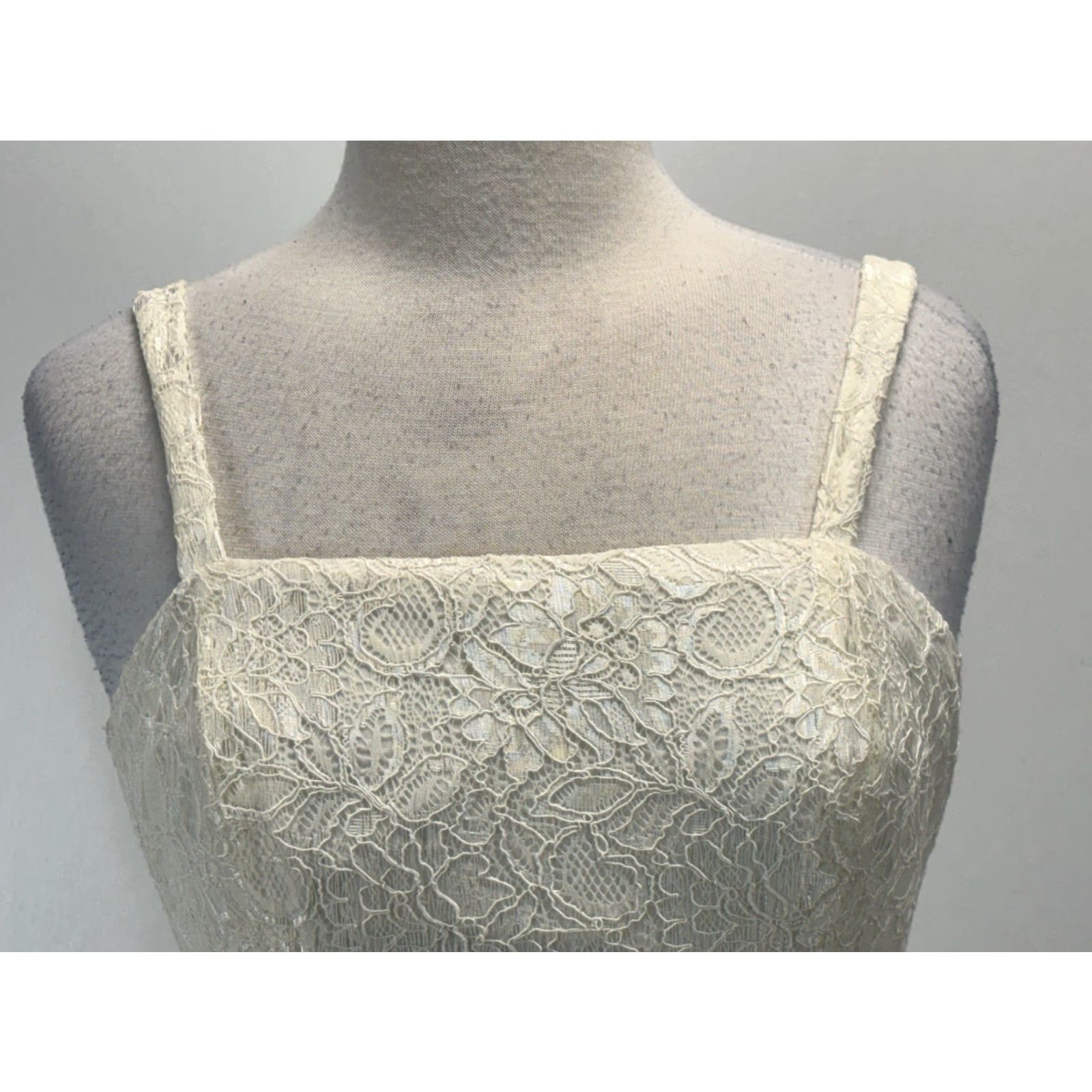 Alex Evenings Alex Evenings Dress Long Lace Overlay Maxi Sheath Ivory Square Neck Zip Back Wedding 6 Womens Size M / US 6-8 / IT 42-44 - 5 Thumbnail