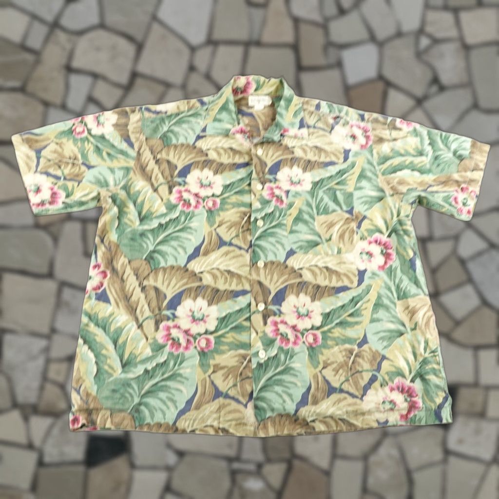 J.Crew Vintage J Crew Shirt Mens Medium Green Brown Oarsman Hawaiian Button Up Aloha ^ Size US M / EU 48-50 / 2 - 1 Thumbnail