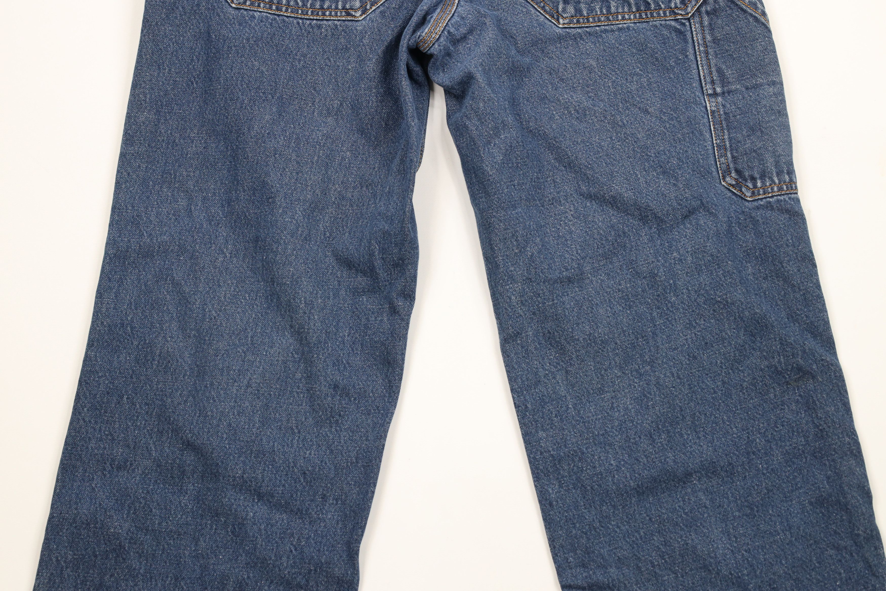 Calvin Klein × Vintage Vintage 90s Calvin Klein Spell Out Wide Leg Dungaree Jeans Size US 31 - 11 Thumbnail