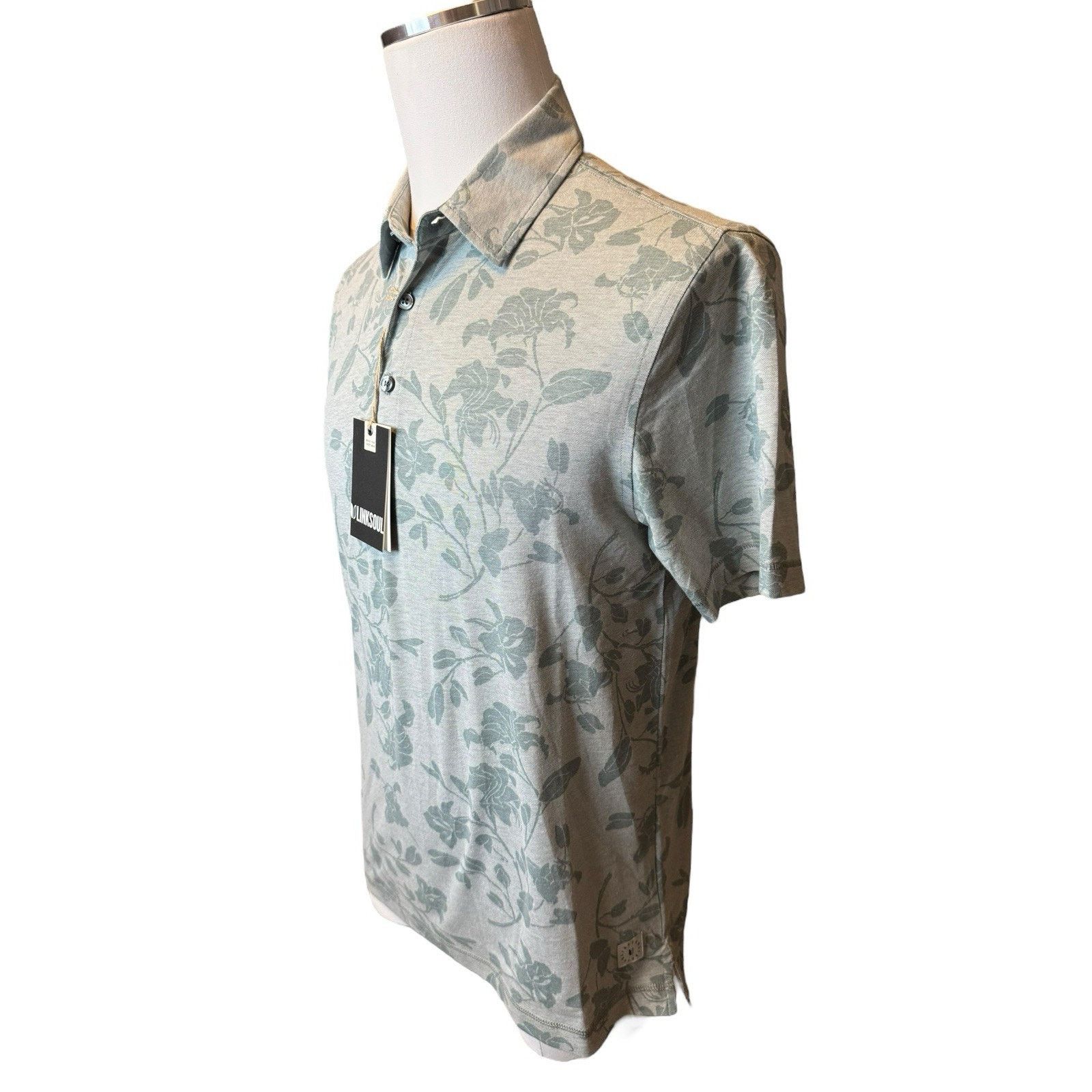 Other Linksoul NEW Golf Floral Print Polo Shirt Casual Gray Size US S / EU 44-46 / 1 - 2 Thumbnail