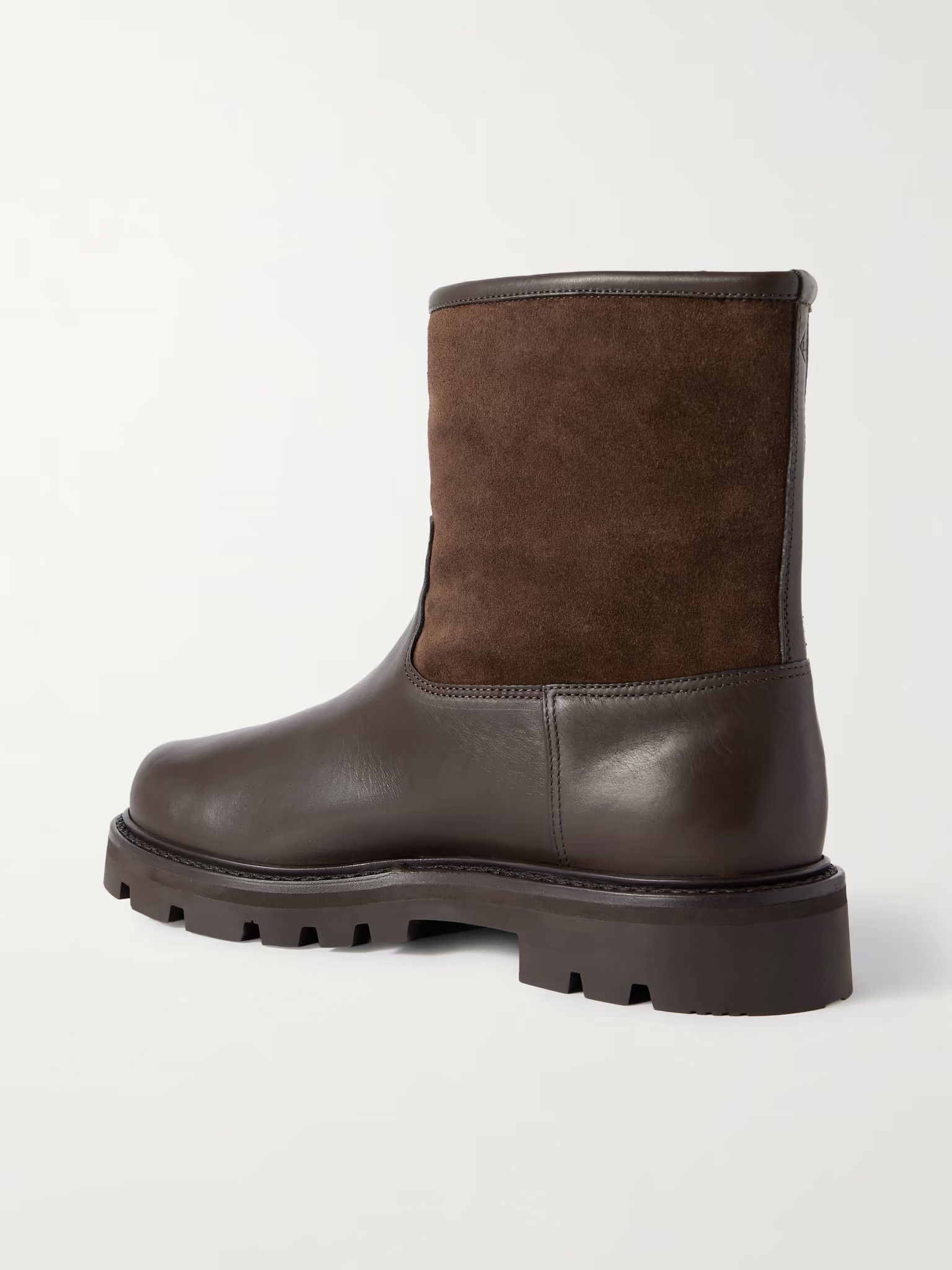 Loro Piana o1loc1c0126 Walk Shearling-Lined Suede & Leather Boots Brown Size US 8 / EU 41 - 3 Thumbnail