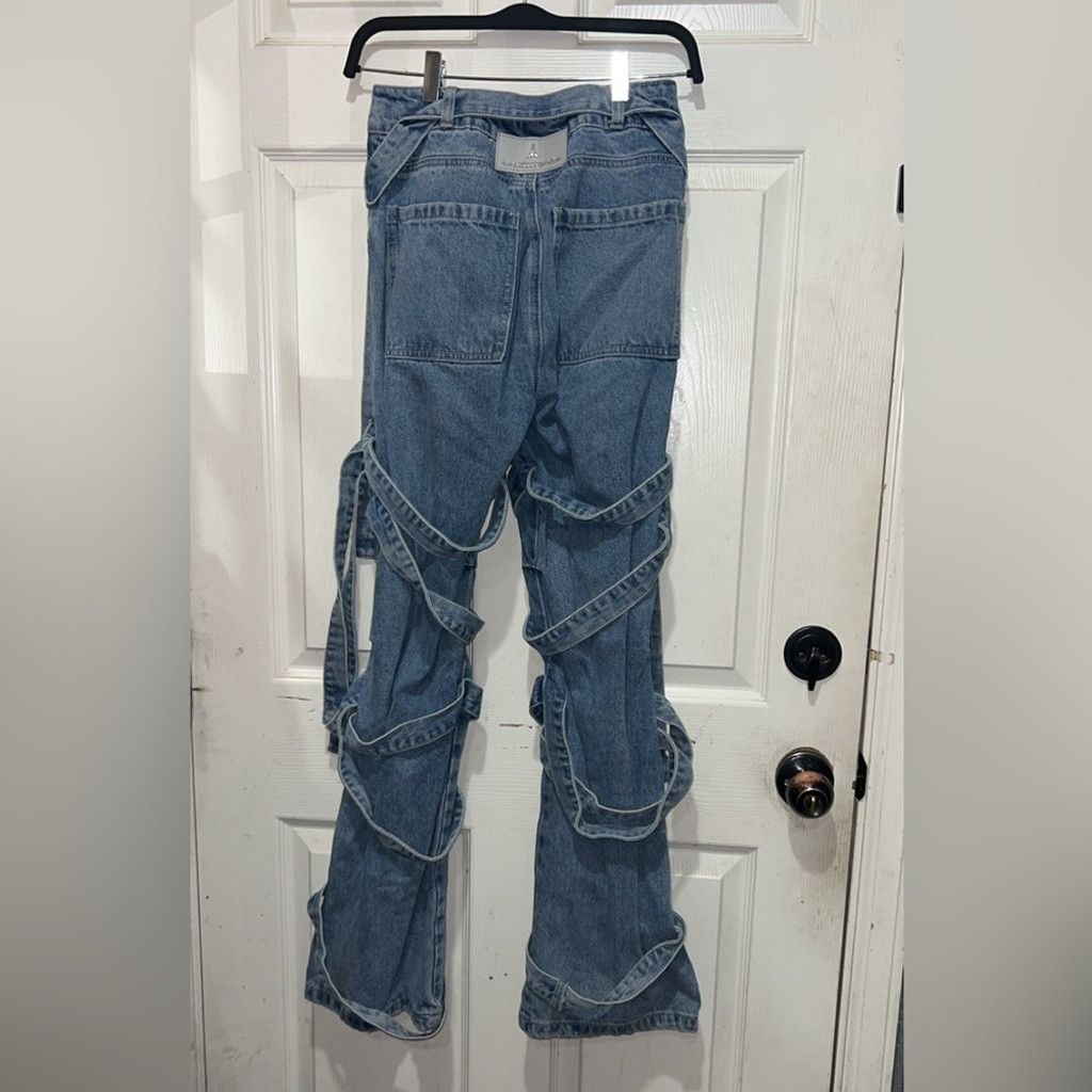 Maniere De Vior Manière De Voir Strap Cargo Jeans feat edgy leg strap detail Size 26" / US 2 / IT 38 - 4 Thumbnail