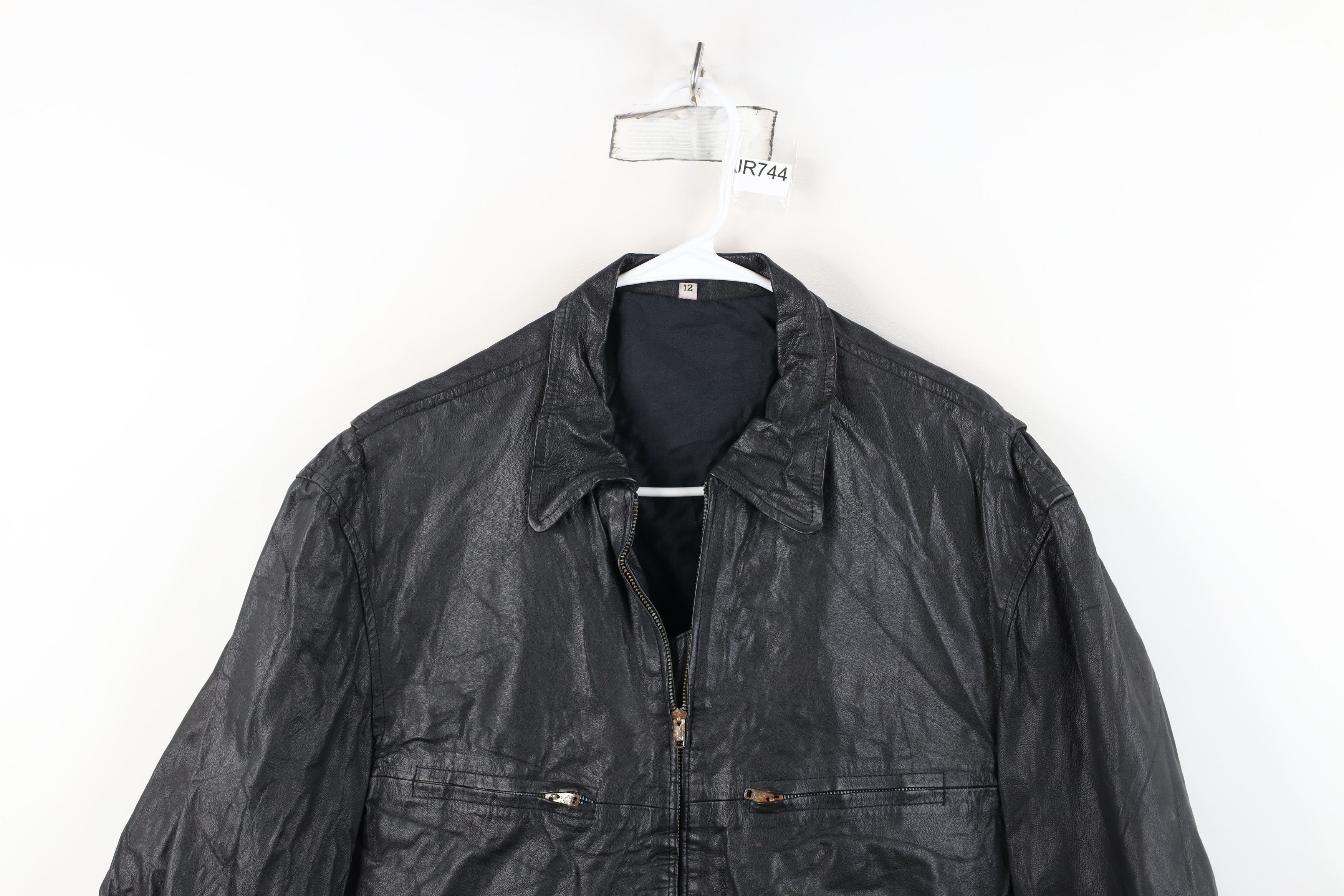Vintage AS IS Vintage 70s Streetwear Collared Leather Bomber Jacket Size XL / US 12-14 / IT 48-50 - 2 Thumbnail