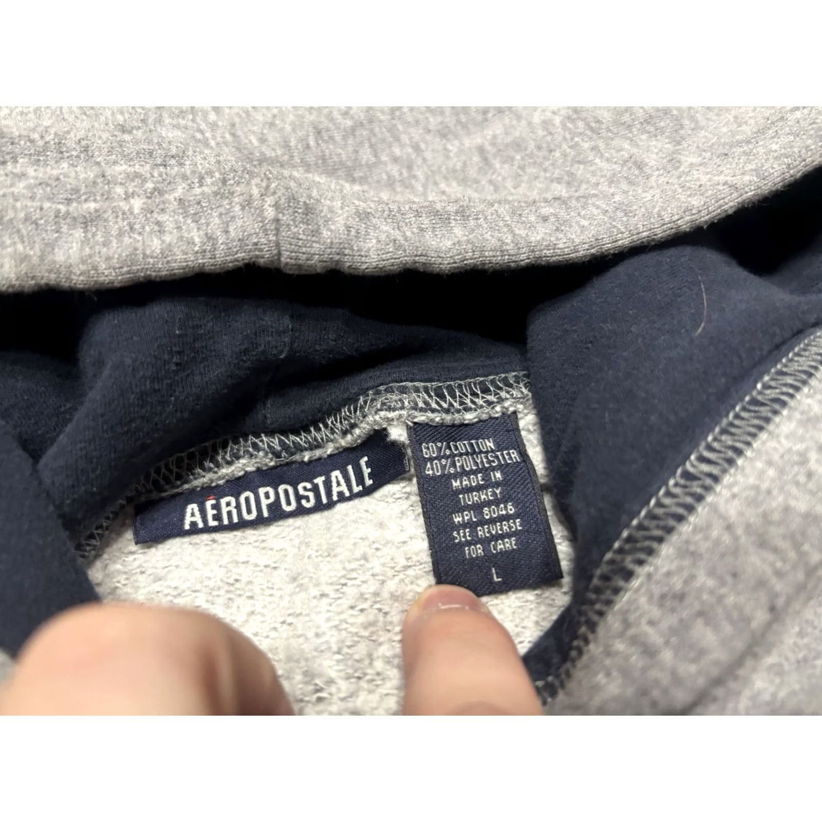 Aeropostale VINTAGE 90s Aeropostale Hoodie Mens Large Gray Pullover Athletic Skater E4 Size US L / EU 52-54 / 3 - 2 Thumbnail