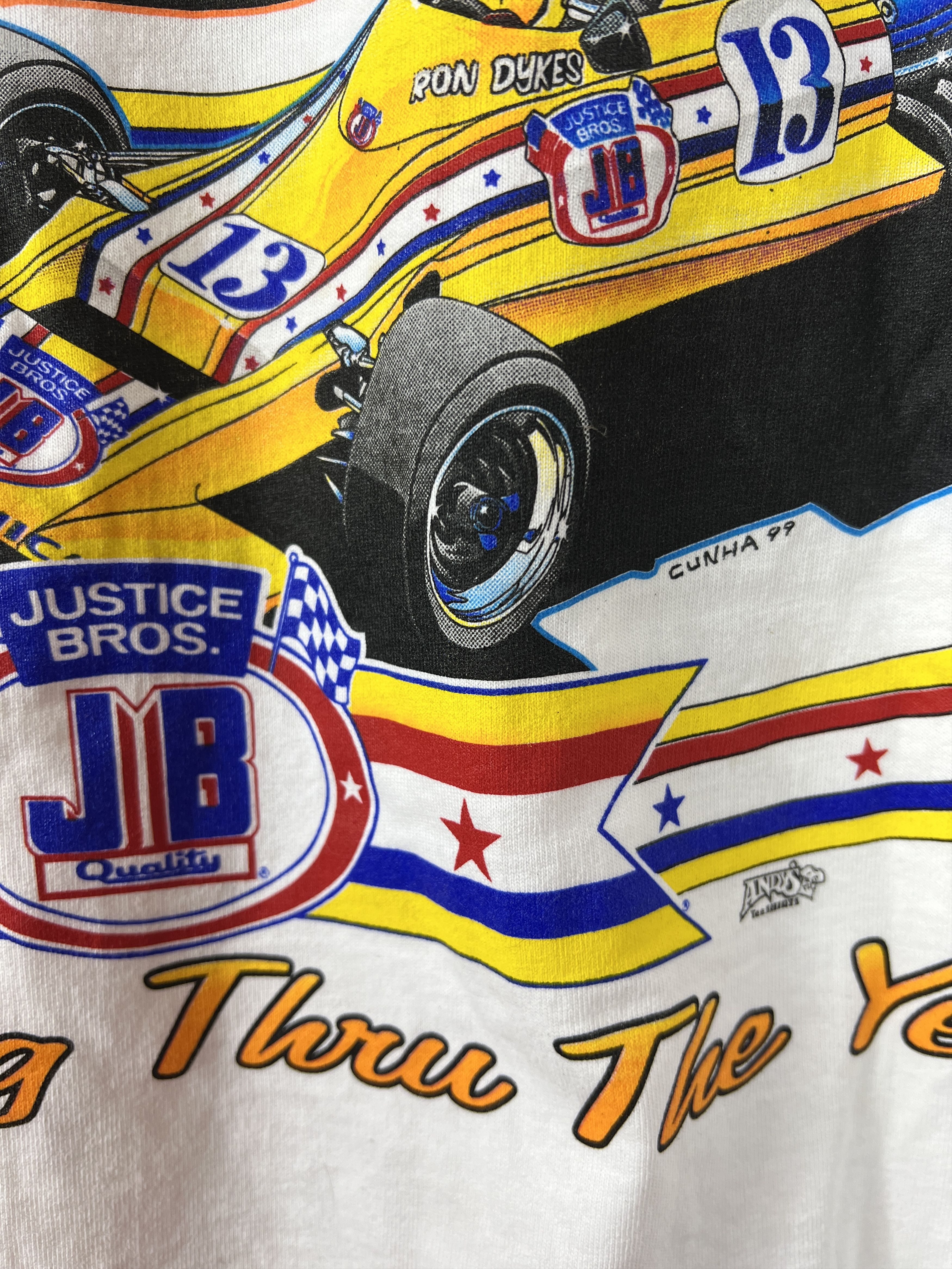 Other VINTAGE RACING JUSTICE BROTHERS 90S T SHIRT Size US XL / EU 56 / 4 - 3 Thumbnail