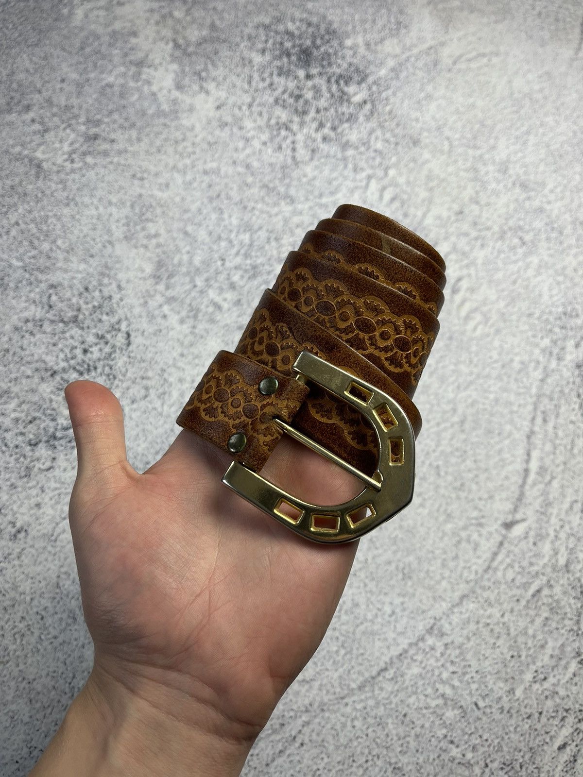 Other Vintage Avant Garde Leather USA Belt Streetwear Y2K Rare Size ONE SIZE - 3 Thumbnail