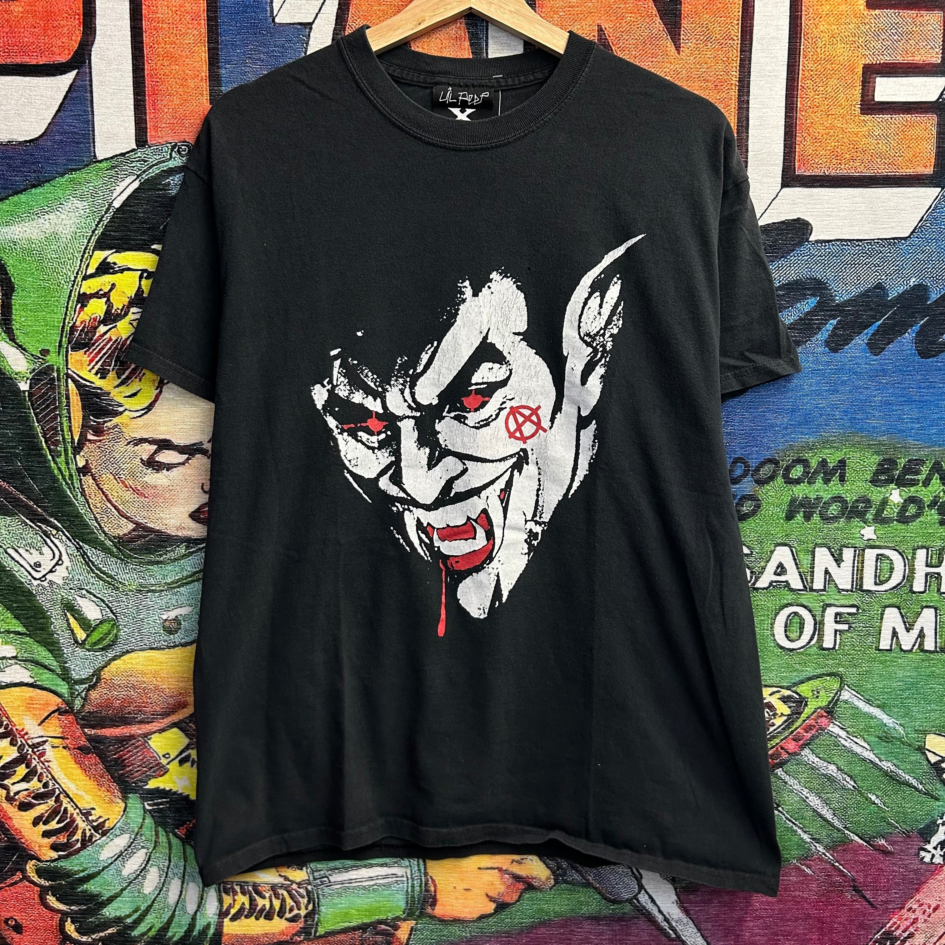 image of Lil Peep X Alien Body Past The Castle Demon Tee Size Large in Black, Men's