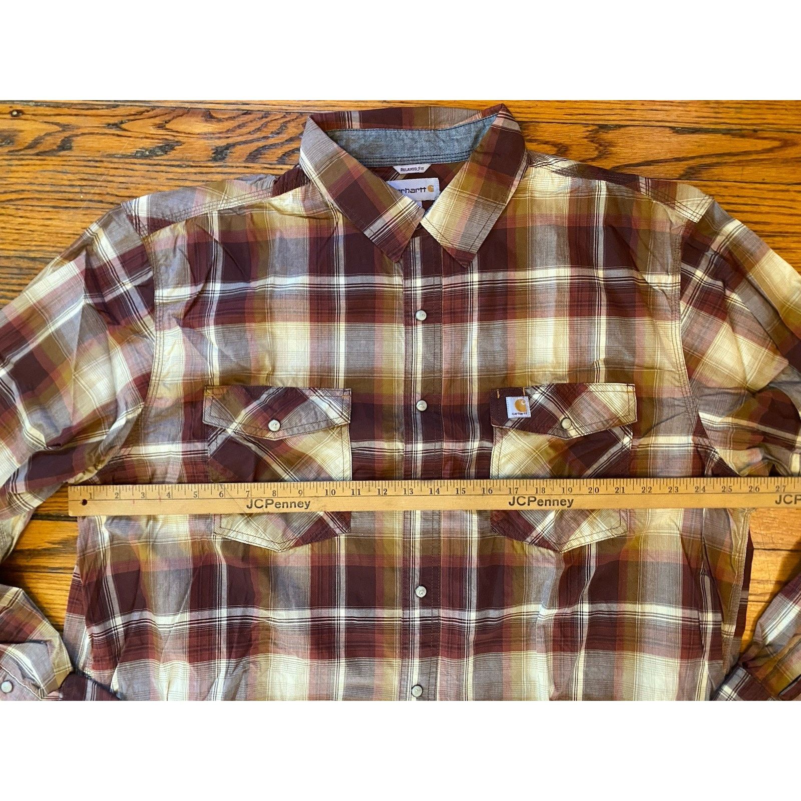 Carhartt Carhartt Pearl Snap Plaid Shirt Men’s Relaxed Fit 2XL Tall Size US XXL / EU 58 / 5 - 4 Thumbnail