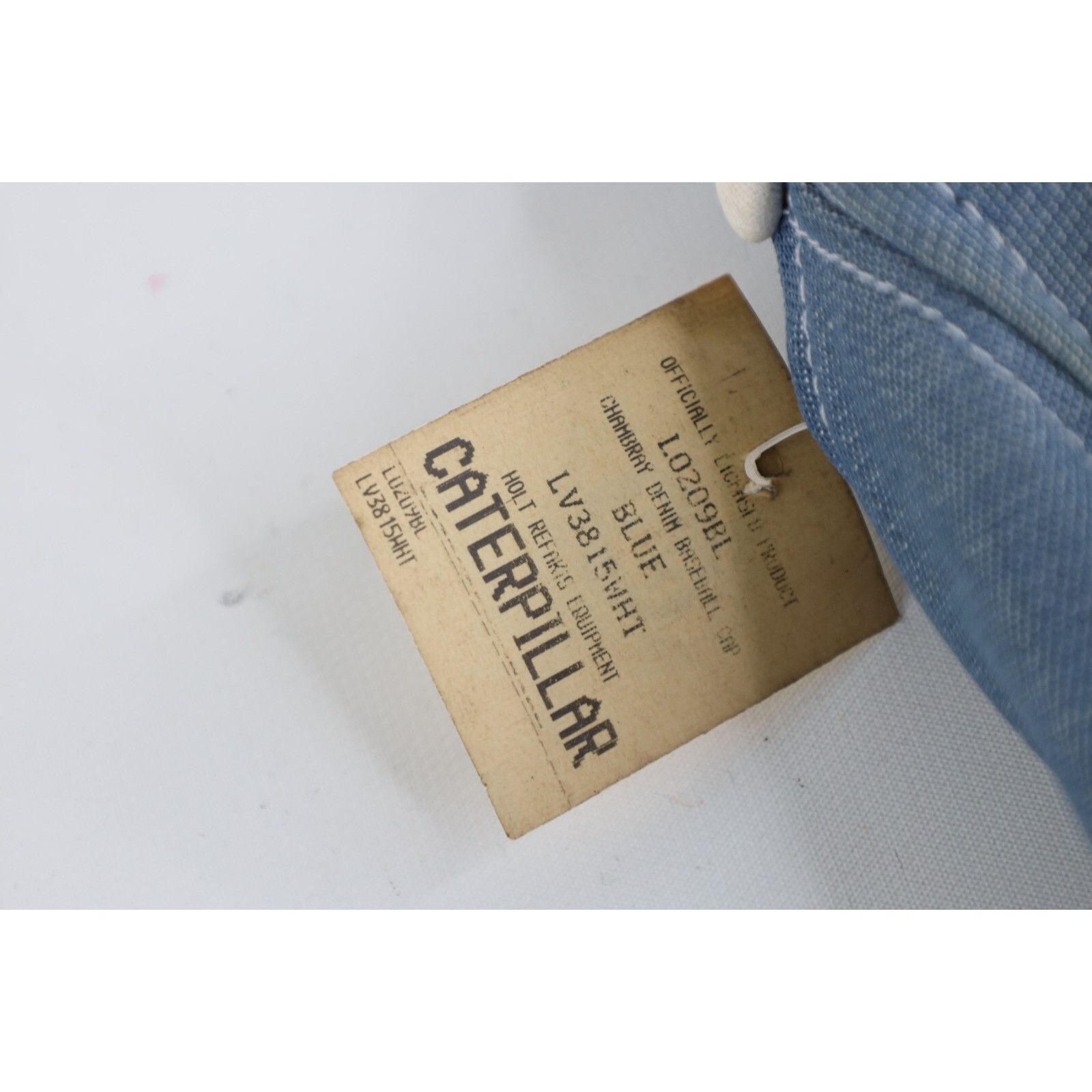 Caterpillar Deadstock Vintage 70s Caterpillar Cat Spell Out Chambray Hat Size ONE SIZE - 14 Thumbnail