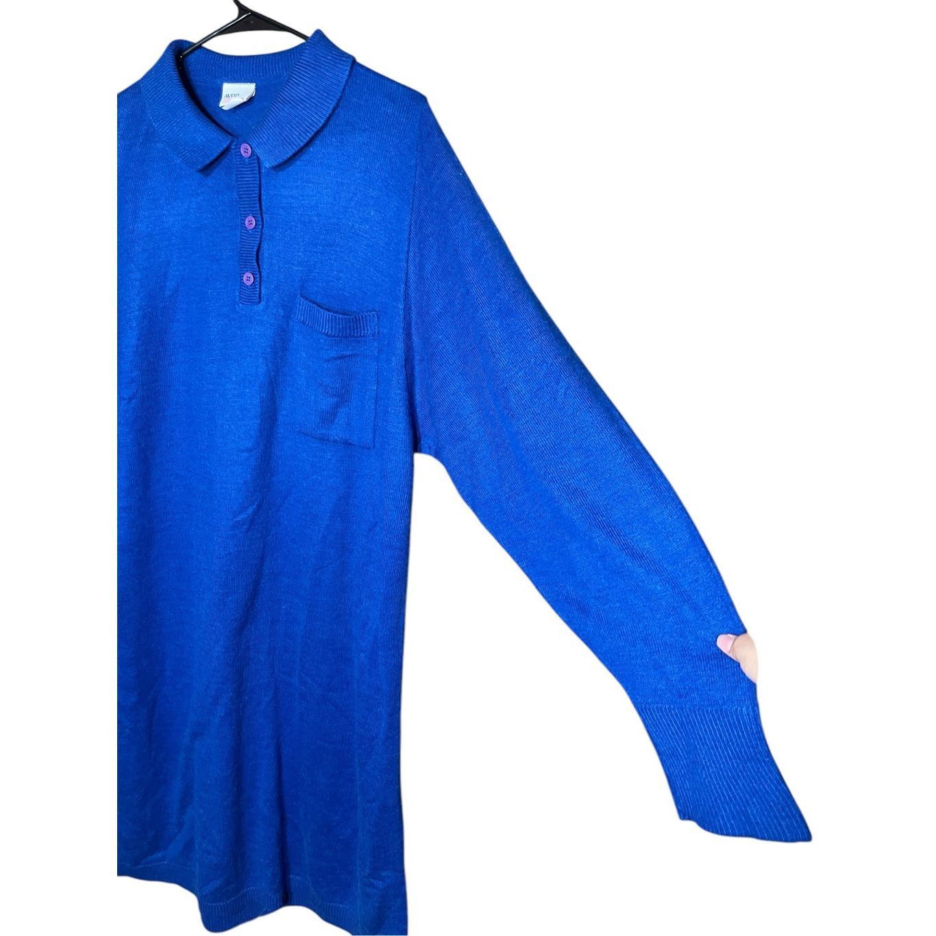 Other Vintage Avon Fashions Blue Long Sleeve Midi Sweater Dress L Size L / US 10 / IT 46 - 4 Thumbnail