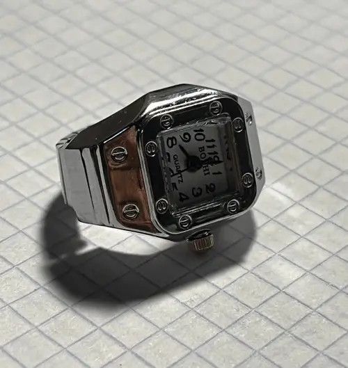 Jewelry Mini Elastic Strap Watch Adjustable Ring Size ONE SIZE - 2 Thumbnail