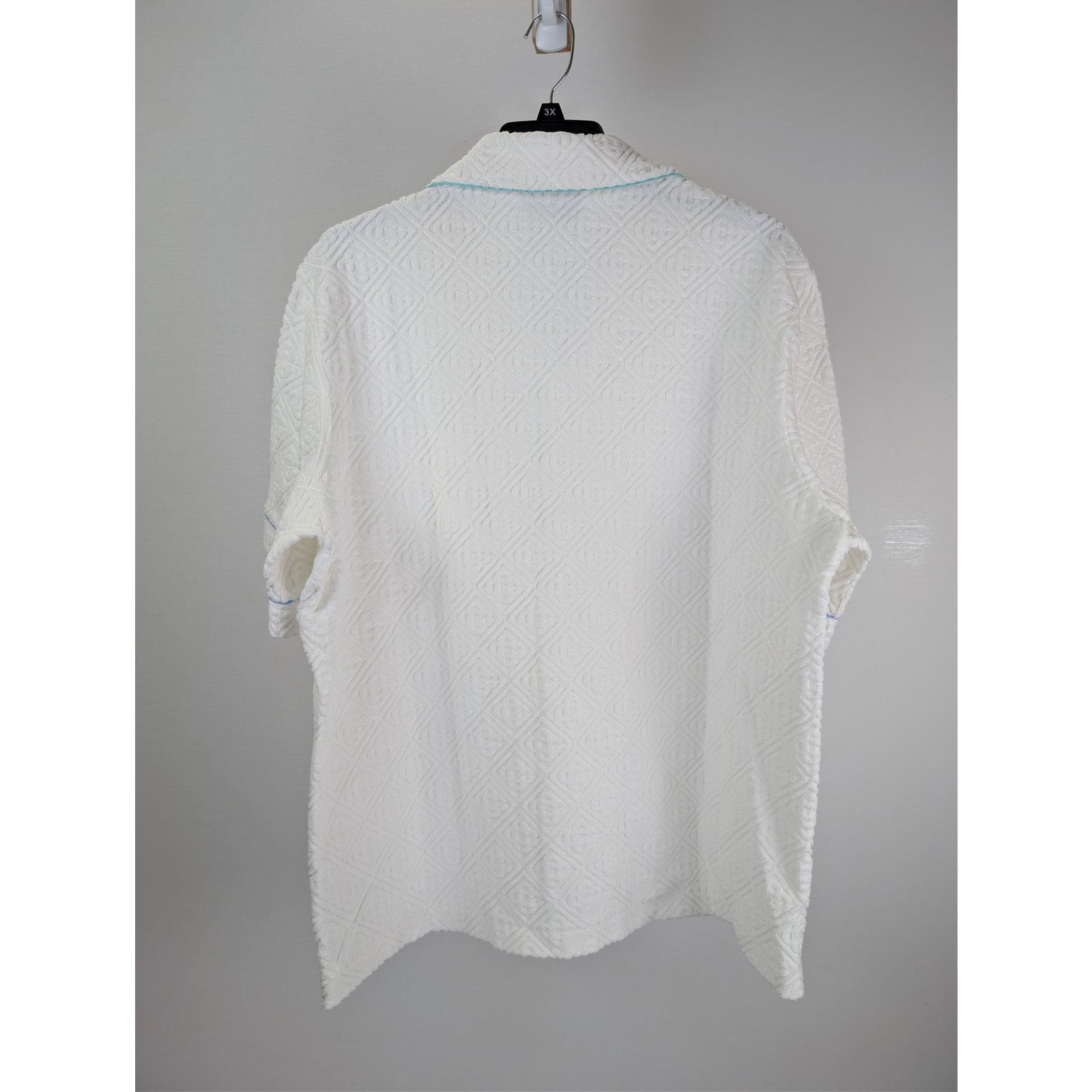 Casablanca o1rshd1 Mens Monogram Towelling Collar Shirt in White Size US XXL / EU 58 / 5 - 11 Thumbnail