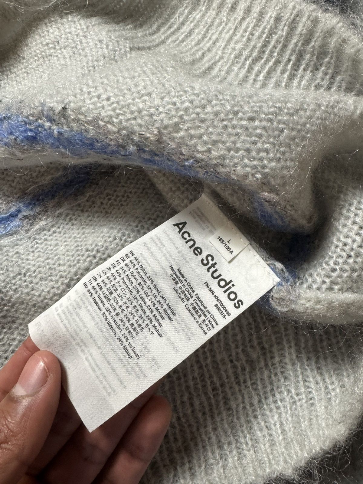 Acne Studios Acne Studios Mohair Striped Sweater Size US L / EU 52-54 / 3 - 9 Thumbnail