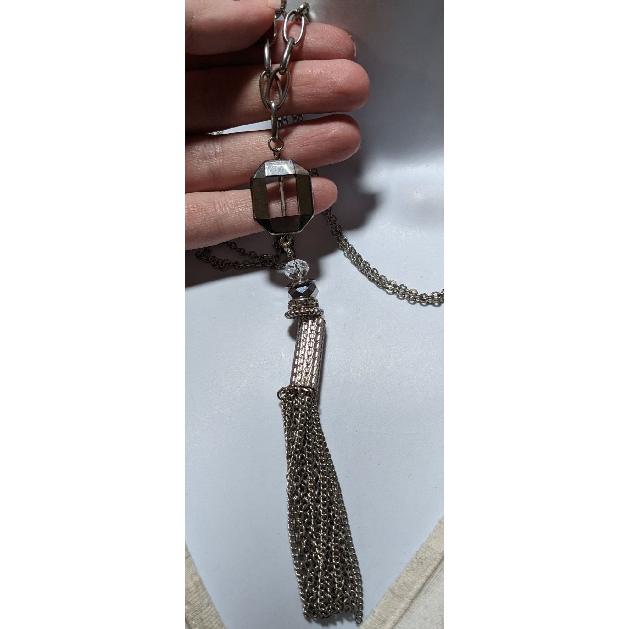 Other Y2K Glam Silver Abstract Tassel Necklace Size ONE SIZE - 7 Thumbnail