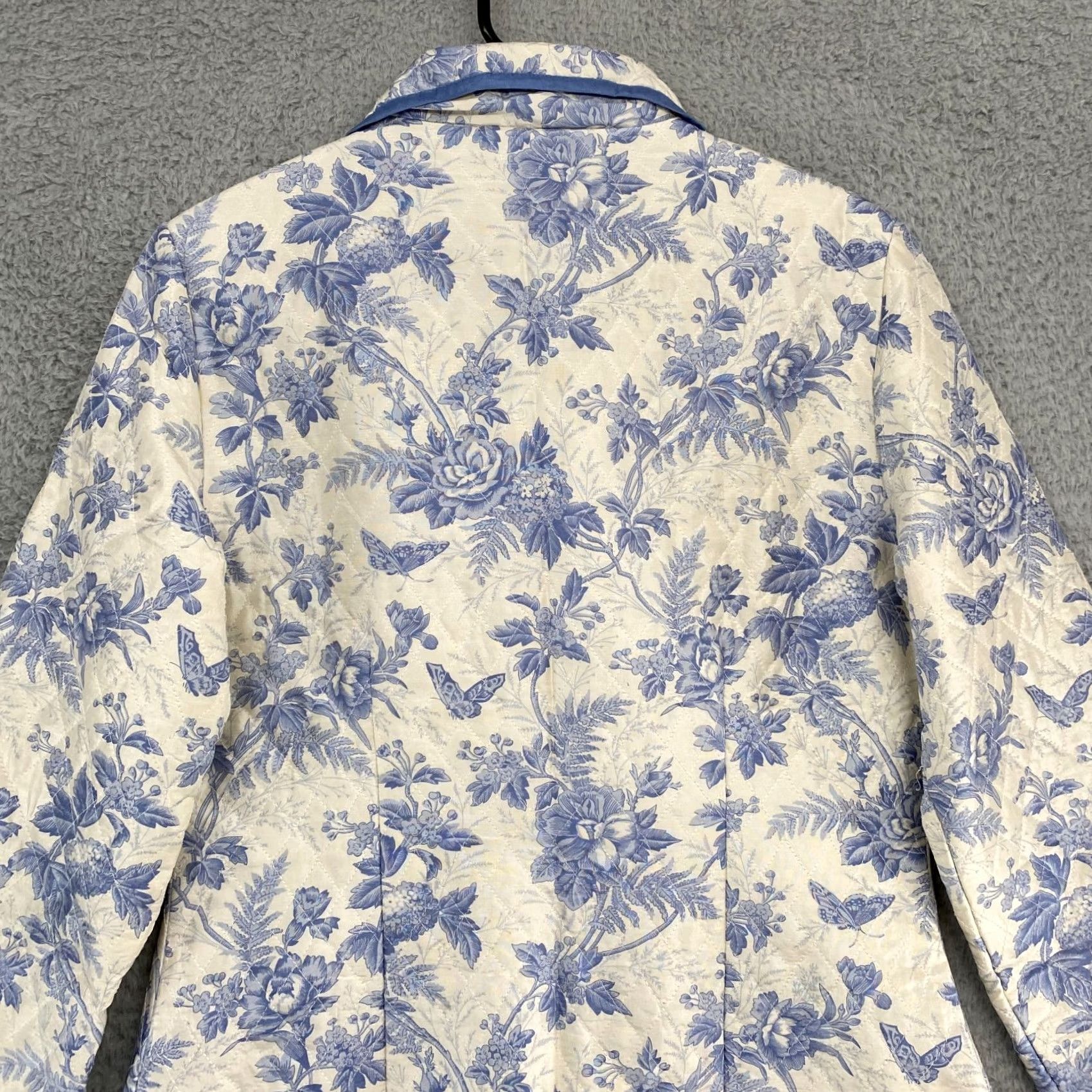 Vintage VINTAGE Carole Little Silk Quilted Jacket Womens Small Blue Floral Cottagecore 90s PRairie Y2K Casual Size S / US 4 / IT 40 - 7 Thumbnail