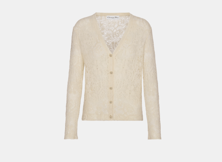 Dior o1w1db11225 424G01 Cardigan in Ecru Size L / US 10 / IT 46 - 1 Thumbnail