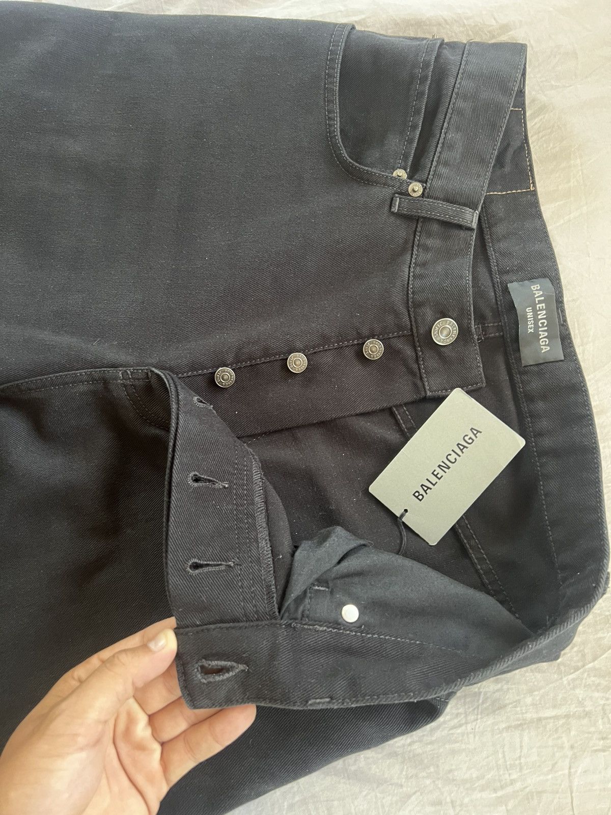 Balenciaga BALENCIAGA Loose-Cut Denim Jeans Black Size US 30 / EU 46 - 4 Thumbnail