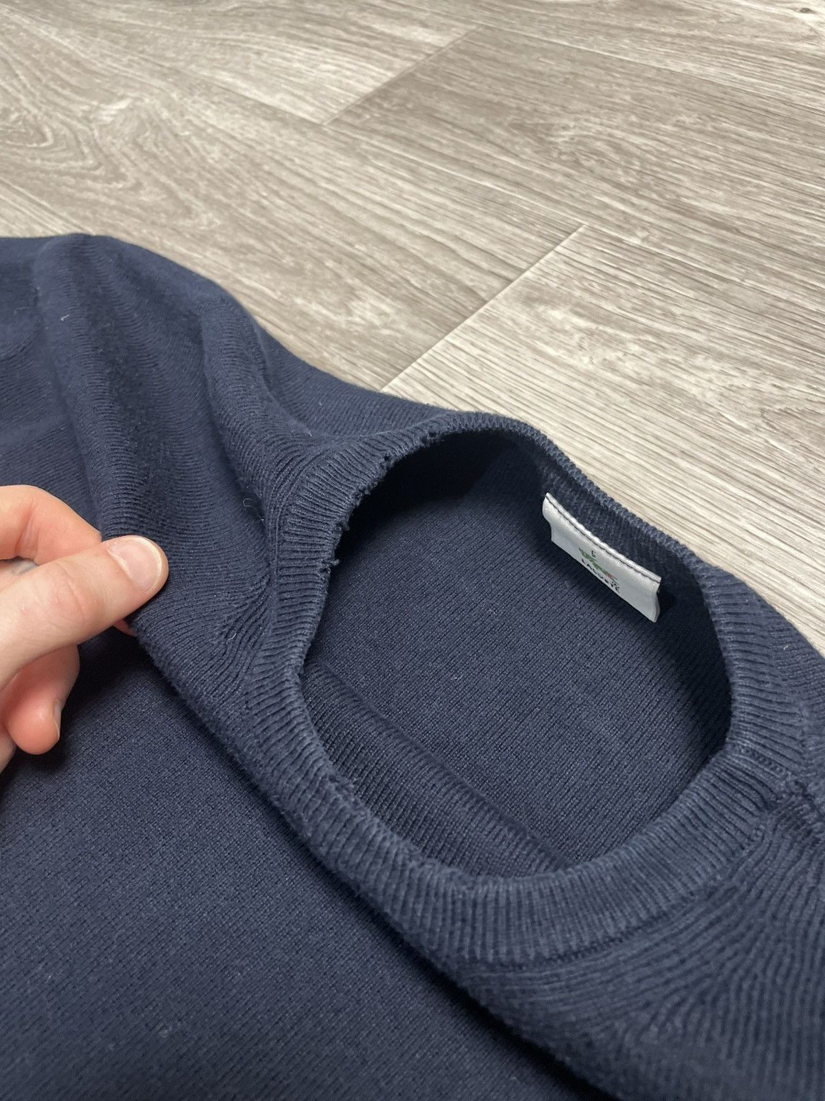Lacoste Vintage Lacoste Navy Blue Cotton Sweater Size US L / EU 52-54 / 3 - 12 Thumbnail