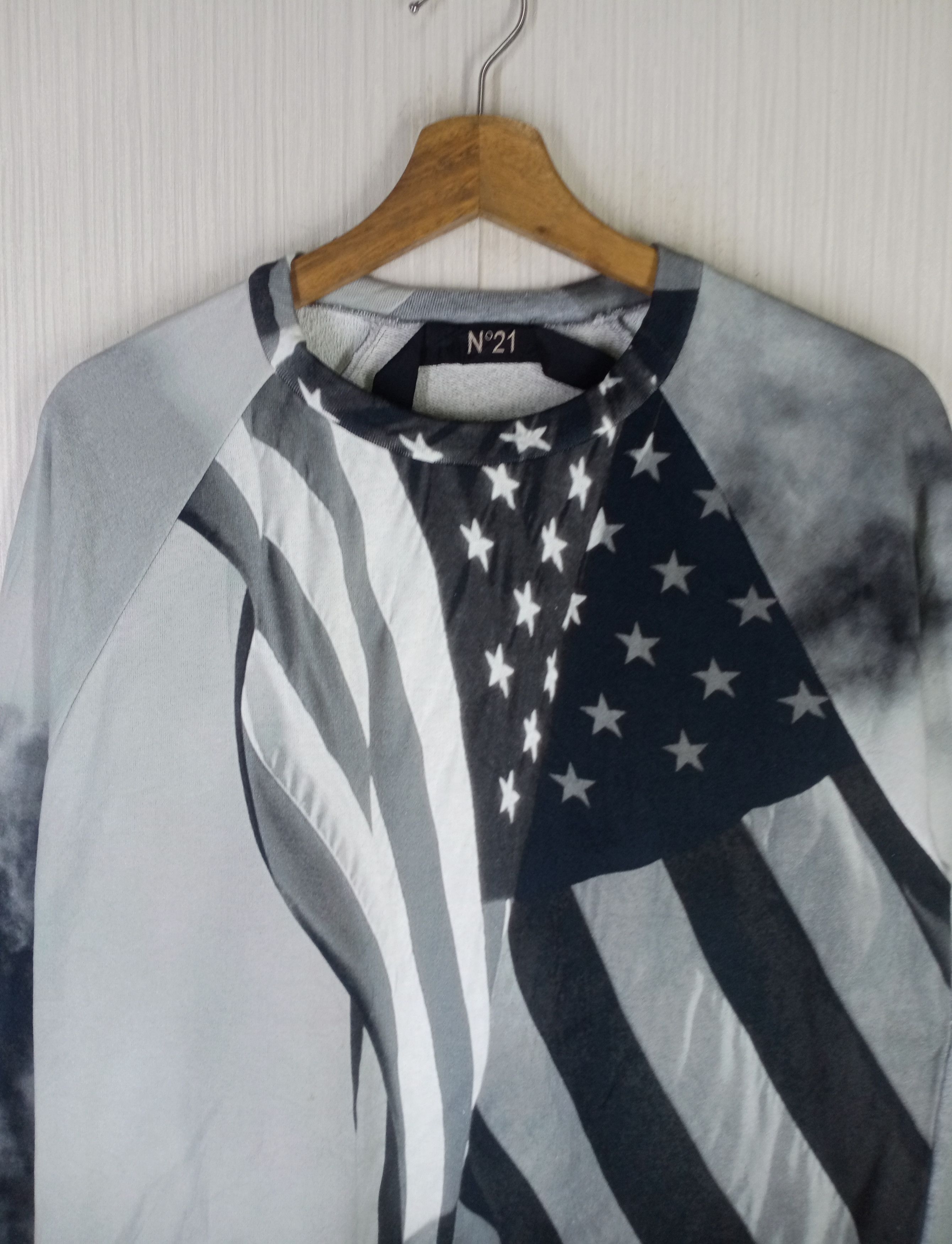 N21 N21 Numero Ventuno Black and White American Flag Sweatshirt Size US S / EU 44-46 / 1 - 2 Thumbnail