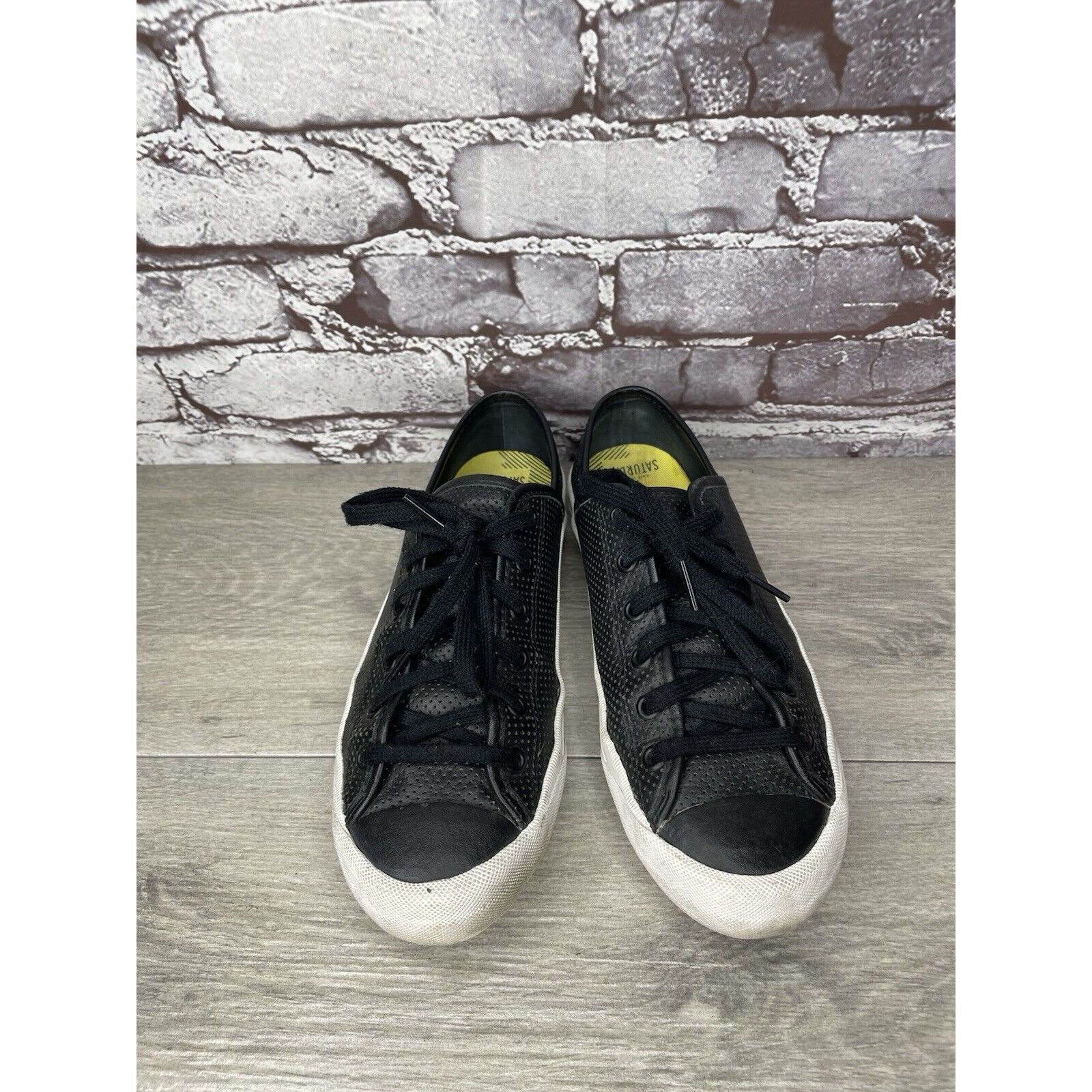 Kate Spade Kate Spade Saturday PF-Flyers Black Leather Low Top Sneakers Size US 8 / IT 38 - 14 Thumbnail