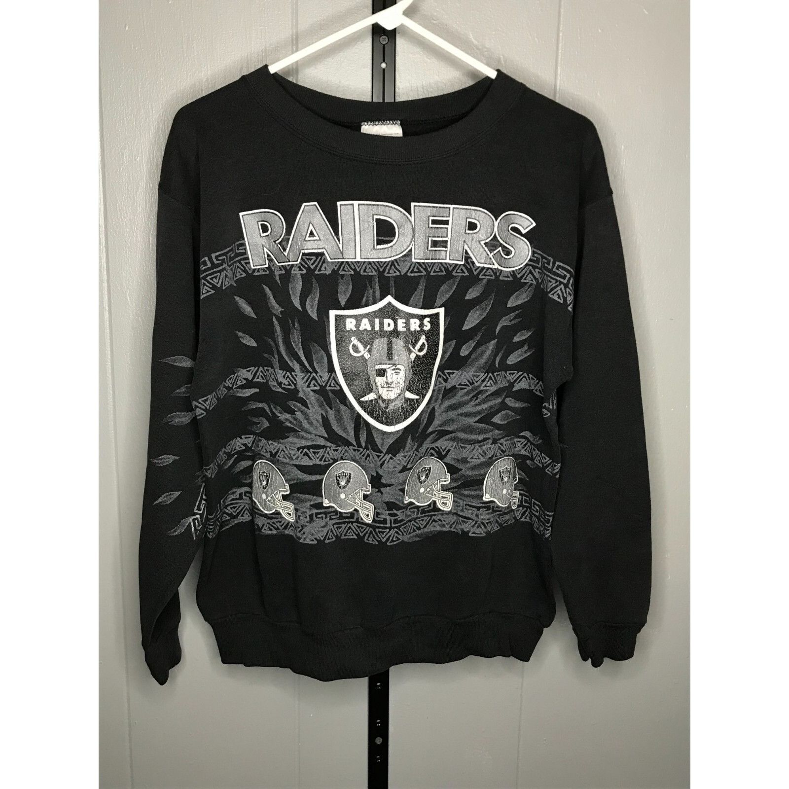 NFL × Tultex Vintage Los Angeles Raiders Aztec Sweatshirt NFL 90s Crewnec Size US M / EU 48-50 / 2 - 1 Thumbnail