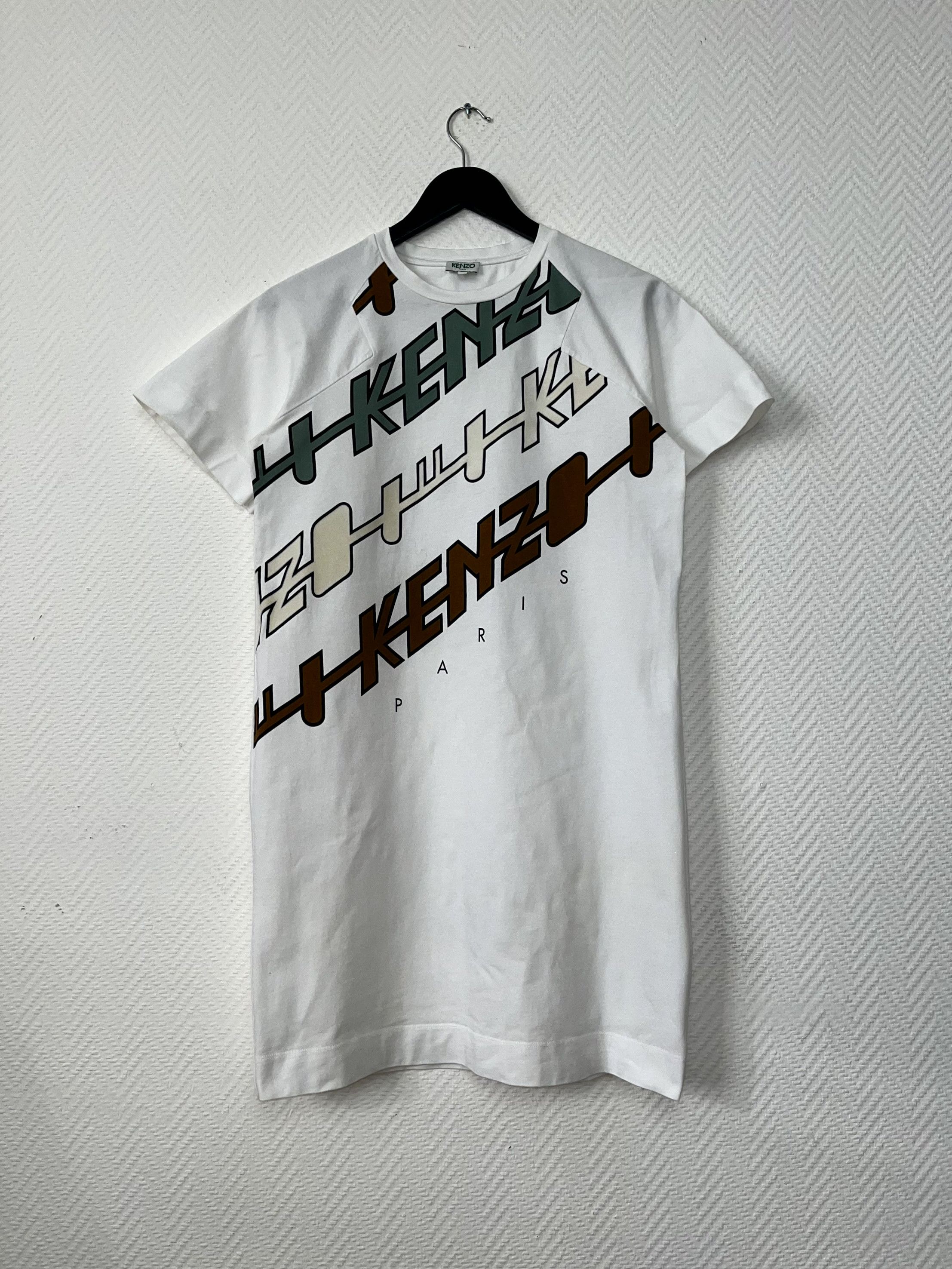 Kenzo Kenzo Paris Big Logo Longline Cotton White T-Shirt Size M Size M / US 6-8 / IT 42-44 - 7 Thumbnail