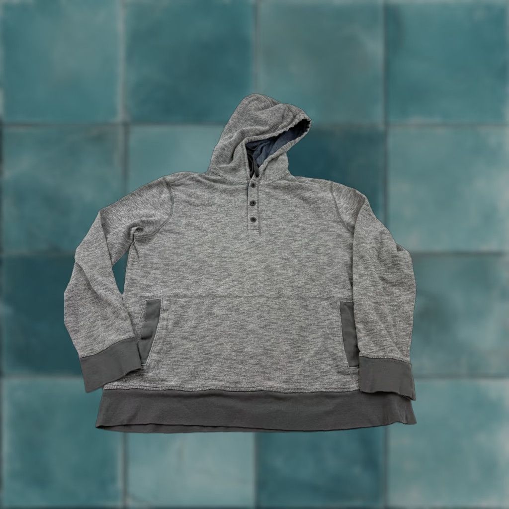 Banana Republic Banana Republic Hoodie Sweatshirt Mens XL Gray Henley Knit Pullover Pockets Size US XL / EU 56 / 4 - 1 Thumbnail