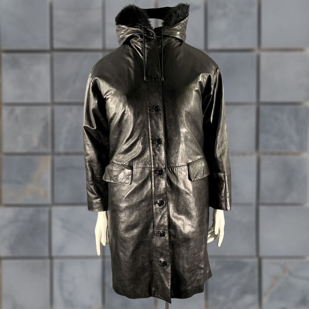 Helmut Lang HELMUT LANG Leather Trench Coat Black Size M Women Size M / US 6-8 / IT 42-44 - 1 Thumbnail
