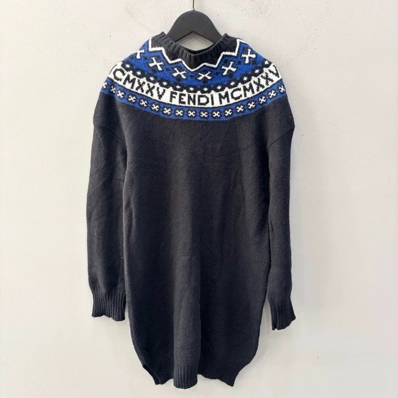 Fendi Fendi size 38 Long sweater with letter logo on the neck Size US XXS / EU 40 - 2 Thumbnail