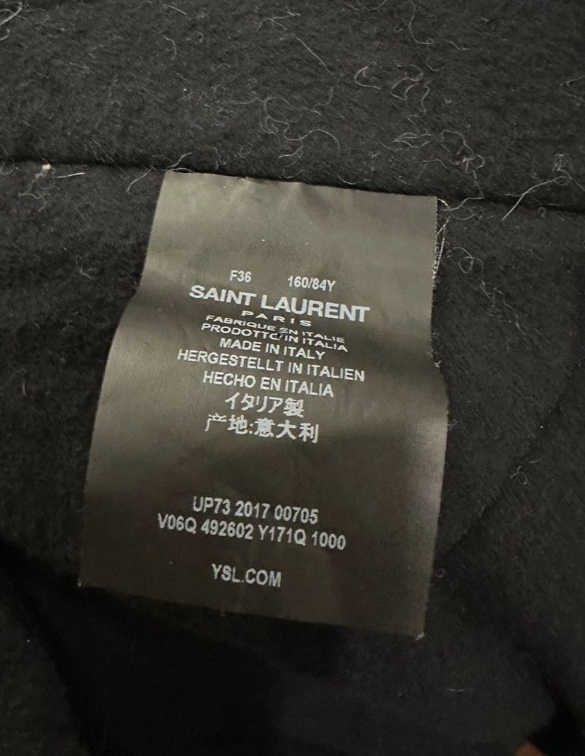 Saint Laurent Paris Saint Laurent Black Leather Sleeve Varsity Jacket- Size XS / US 0-2 / IT 36-38 - 4 Thumbnail