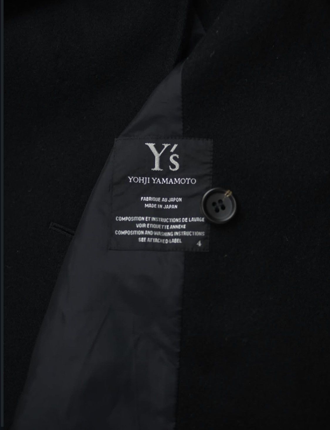 Y's Y's Pea Coat Size US XL / EU 56 / 4 - 4 Thumbnail