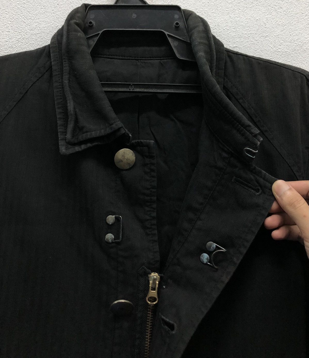 Japanese Brand PPFM Black Cotton Work Jacket – Minimalist Utility Style Size L / US 10 / IT 46 - 4 Thumbnail