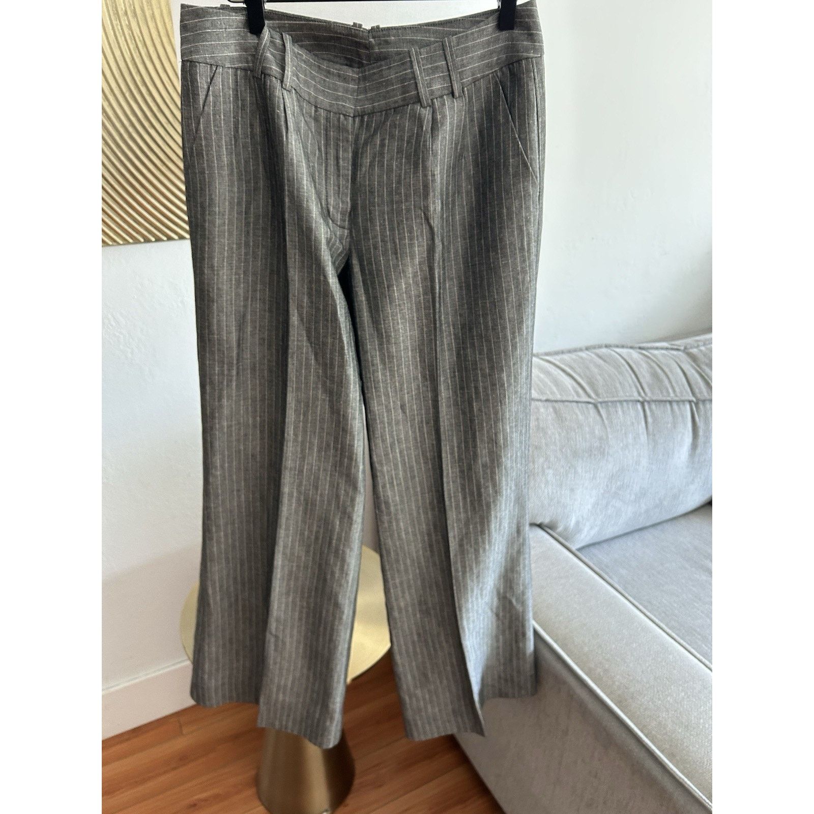 Express Vintage Express Linen Blend Pinstripes Y2K Pants Size 6 Size 28" / US 6 / IT 42 - 8 Thumbnail