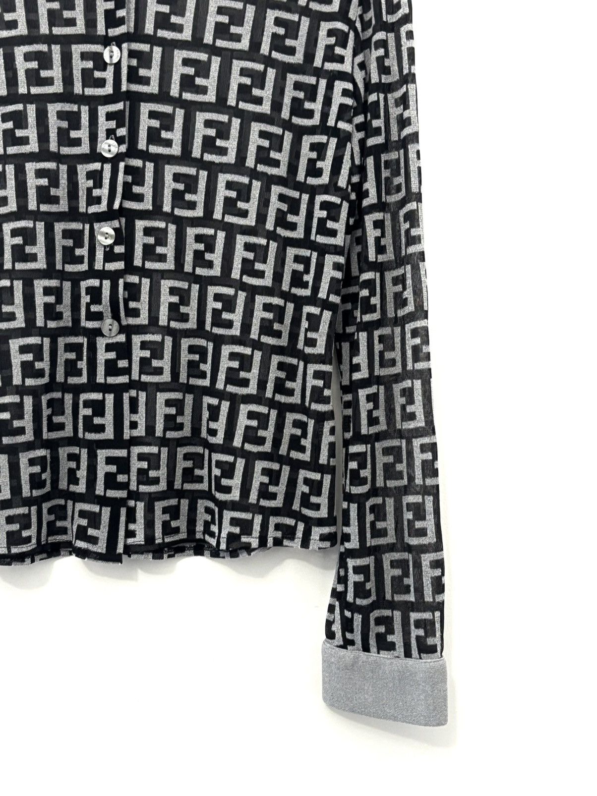 Fendi Vintage Fendi Monogram Mesh Shirt Size US M / EU 48-50 / 2 - 4 Thumbnail