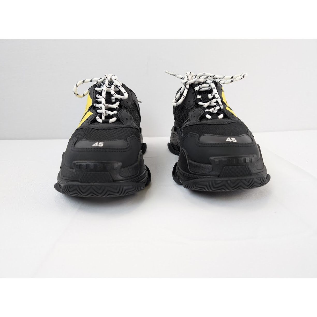Balenciaga o1rshd1 Triple S Sneakers in Black/Yellow Size US 12 / EU 45 - 8 Thumbnail