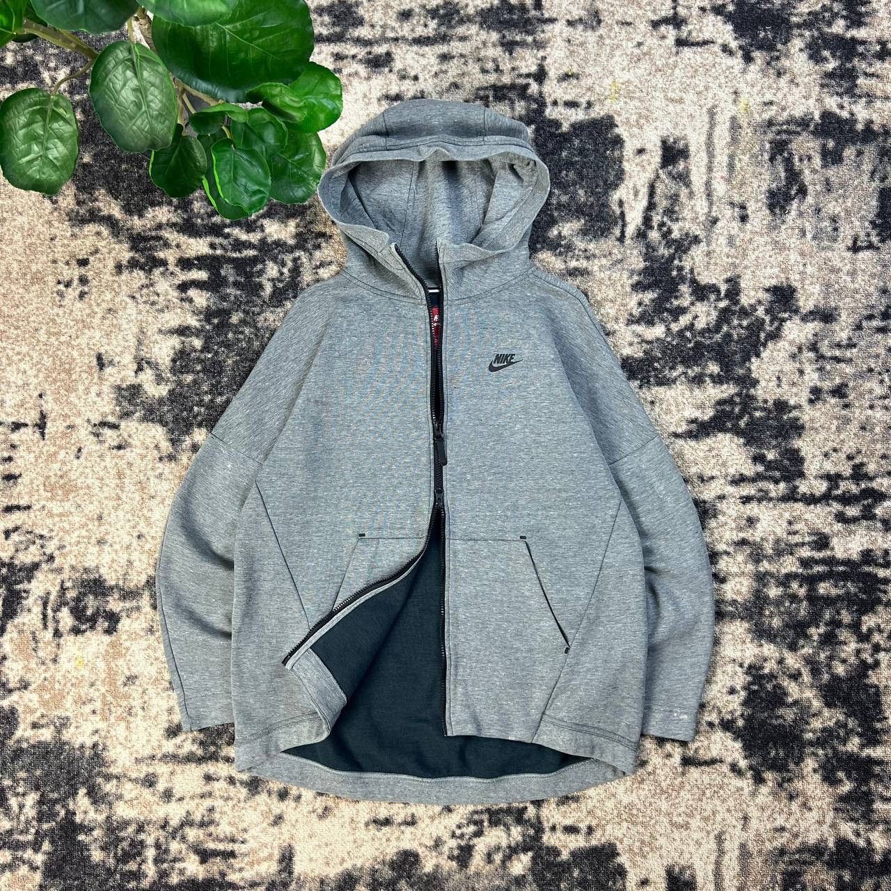 Nike Tech Fleece Zip Up Distressed Style Hoodie
