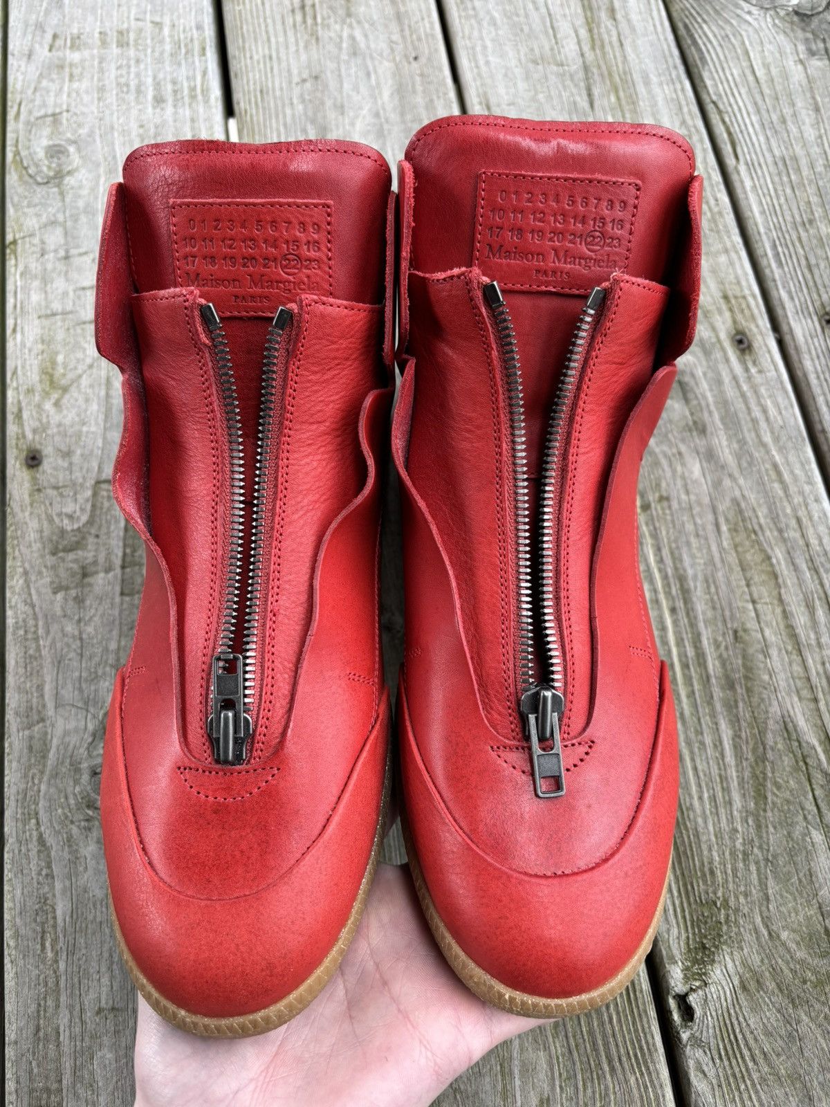 Maison Margiela Maison Margiela Circuit High Red Leather BRAND NEW Size US 13 / EU 46 - 5 Thumbnail