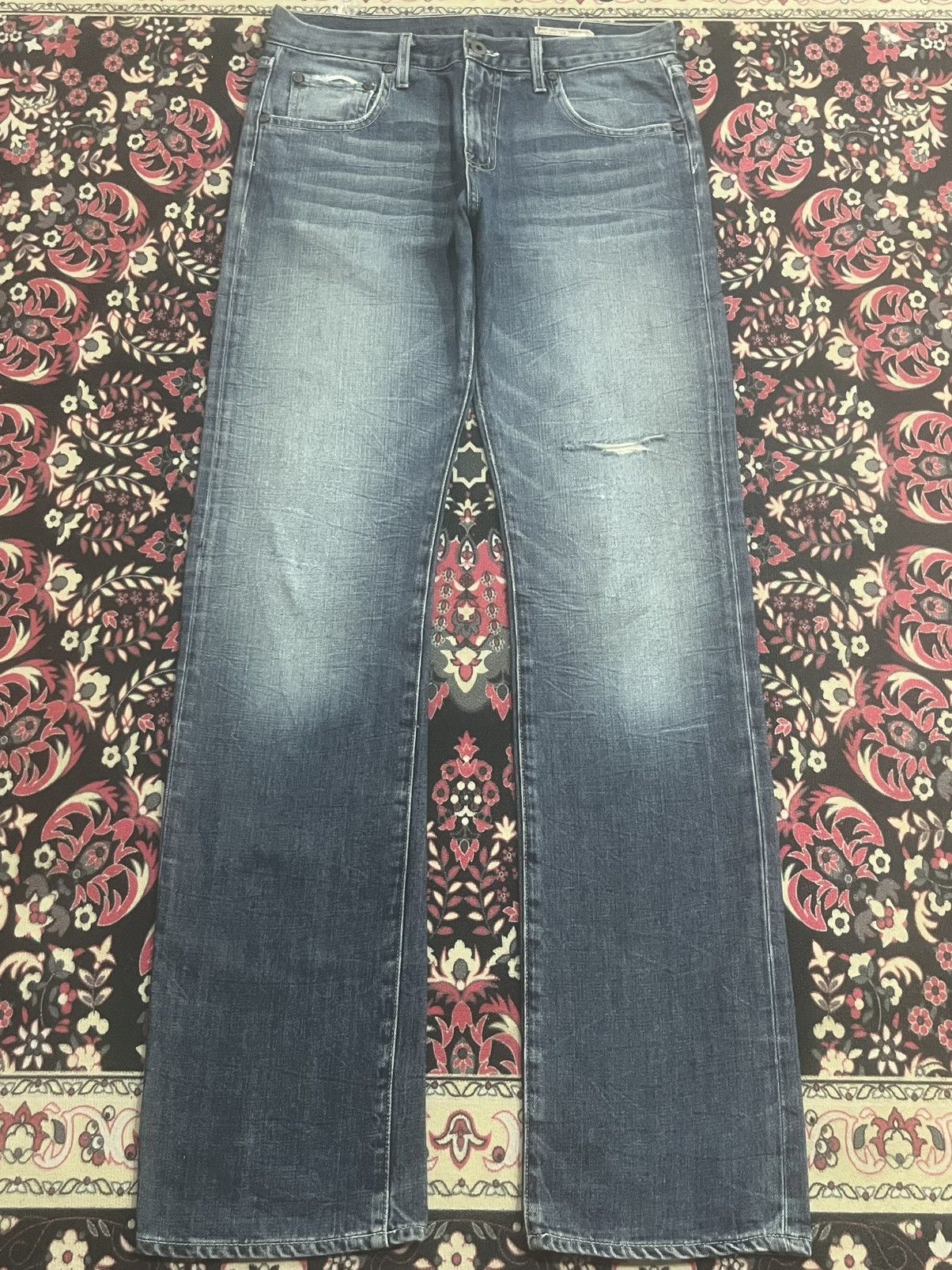 Chip & Pepper Vintage Chip & Pepper Blue Faded Whisker Rip Straight Jeans Size US 29 - 1 Thumbnail