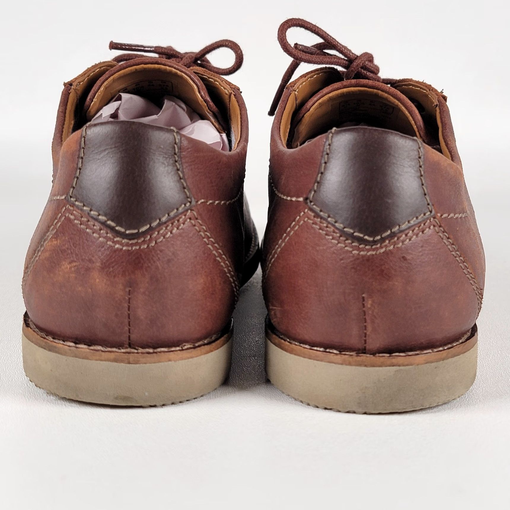 Clarks Clarks Oxford Men's Raharto Plain Brown Leather Size 10.5 M Shoes Casual Workwear Travel Size US 10 / EU 43 - 6 Thumbnail