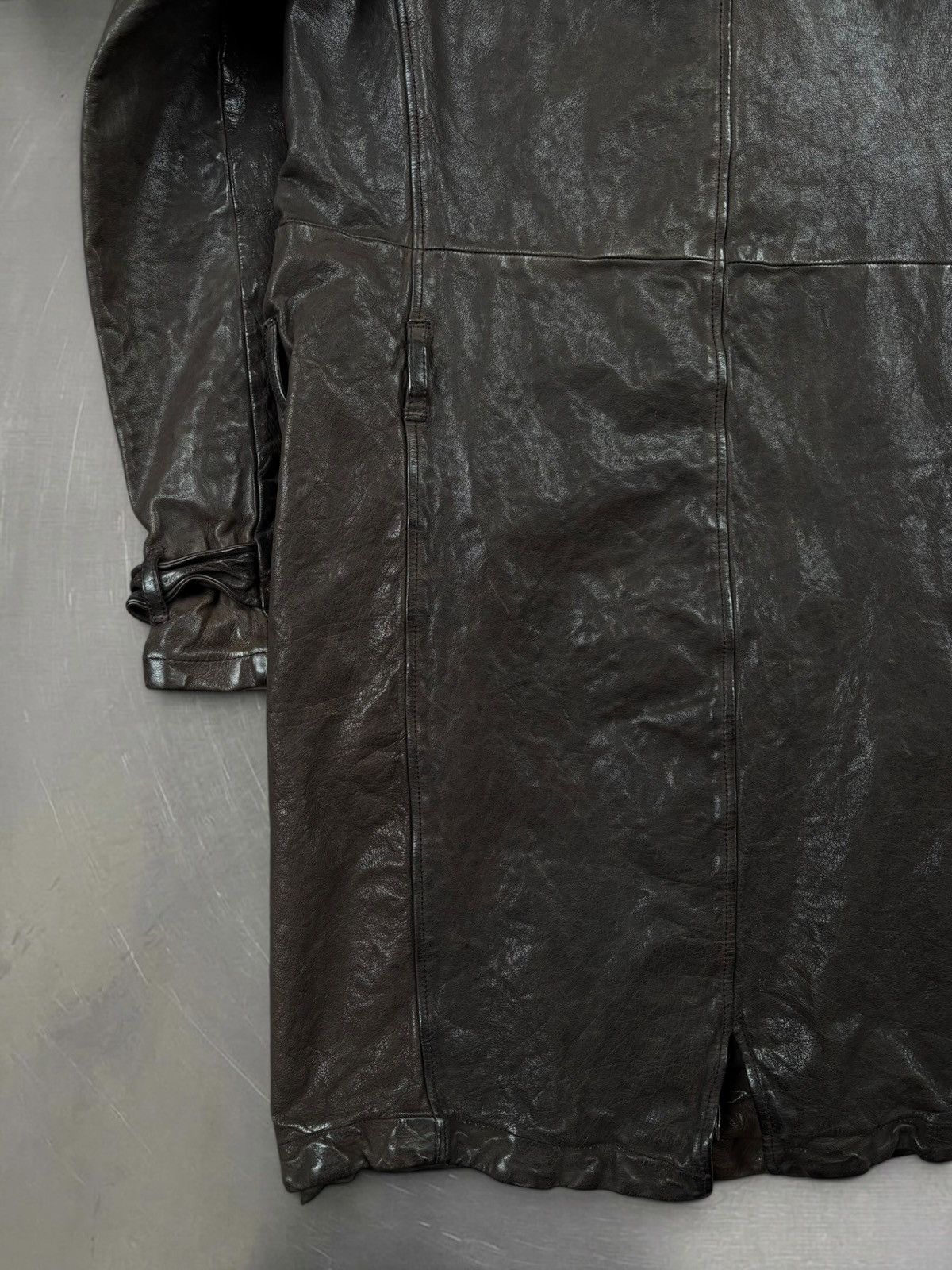 Neil Barrett Neil Barrett leather trench coat in dark brown Size US M / EU 48-50 / 2 - 7 Thumbnail