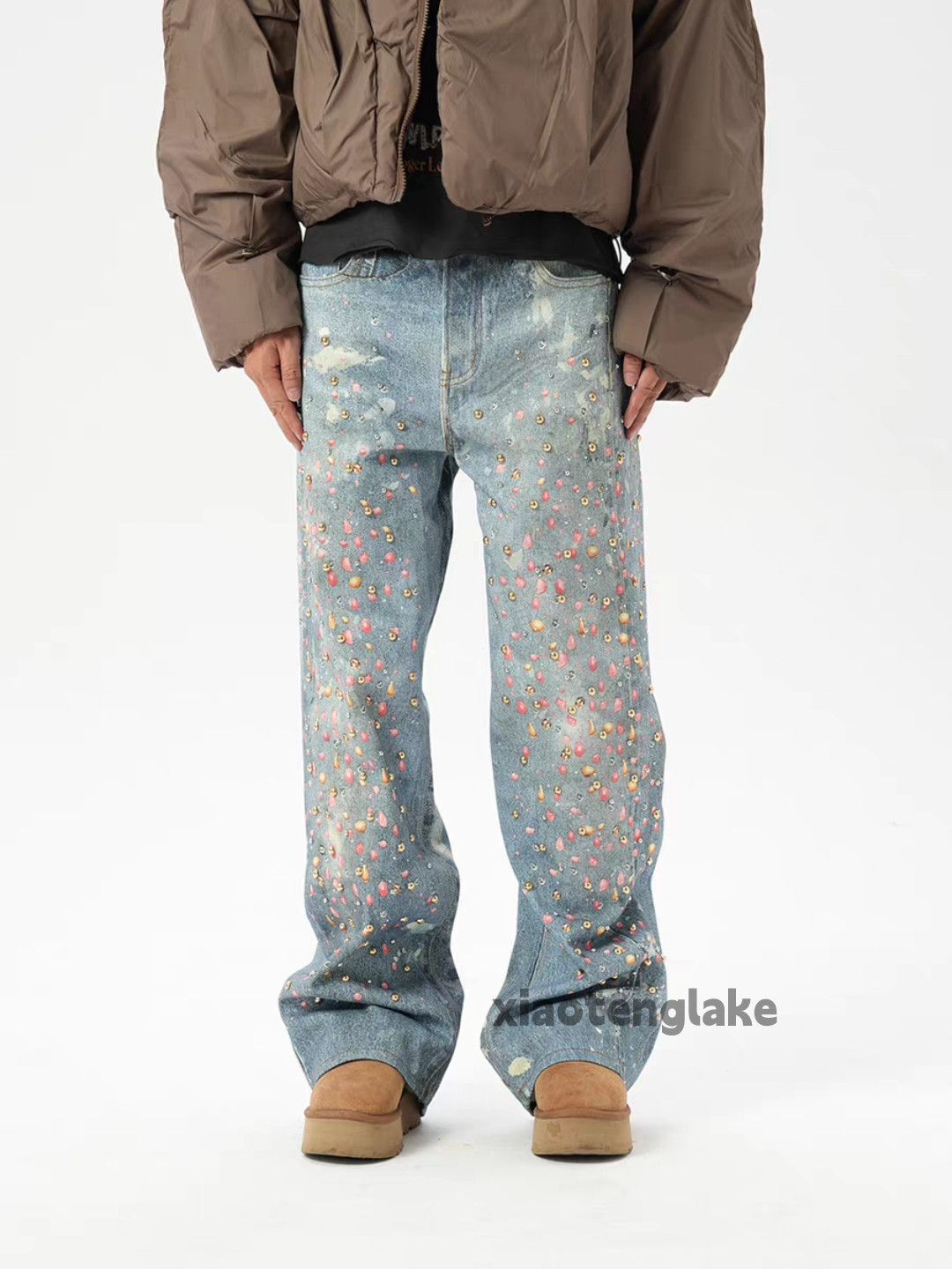 Jean ltx vintage washed faded digital print skate hiphop jeans Size US 36 / EU 52 - 6 Thumbnail
