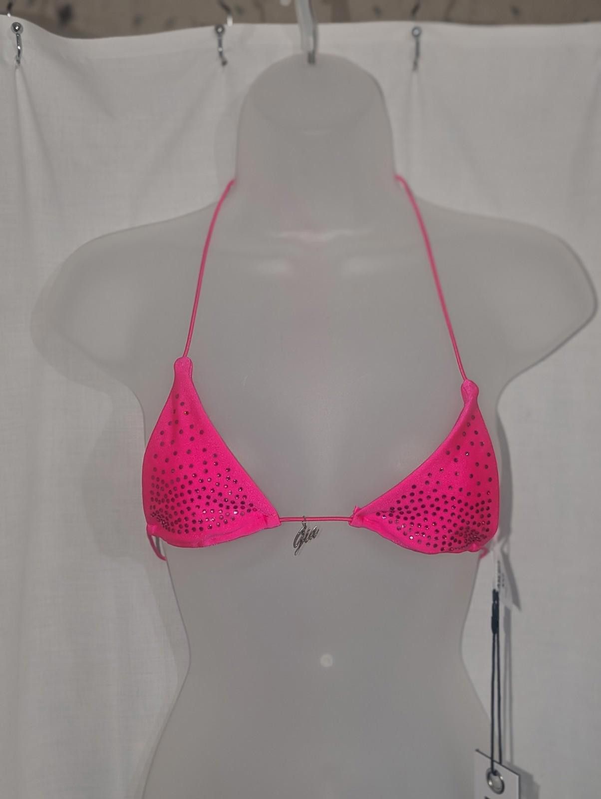 Designer NWT I.AM.GIA Bambi Diamante Bikini Top in Hot Pink Sz XXS Size ONE SIZE - 2 Thumbnail