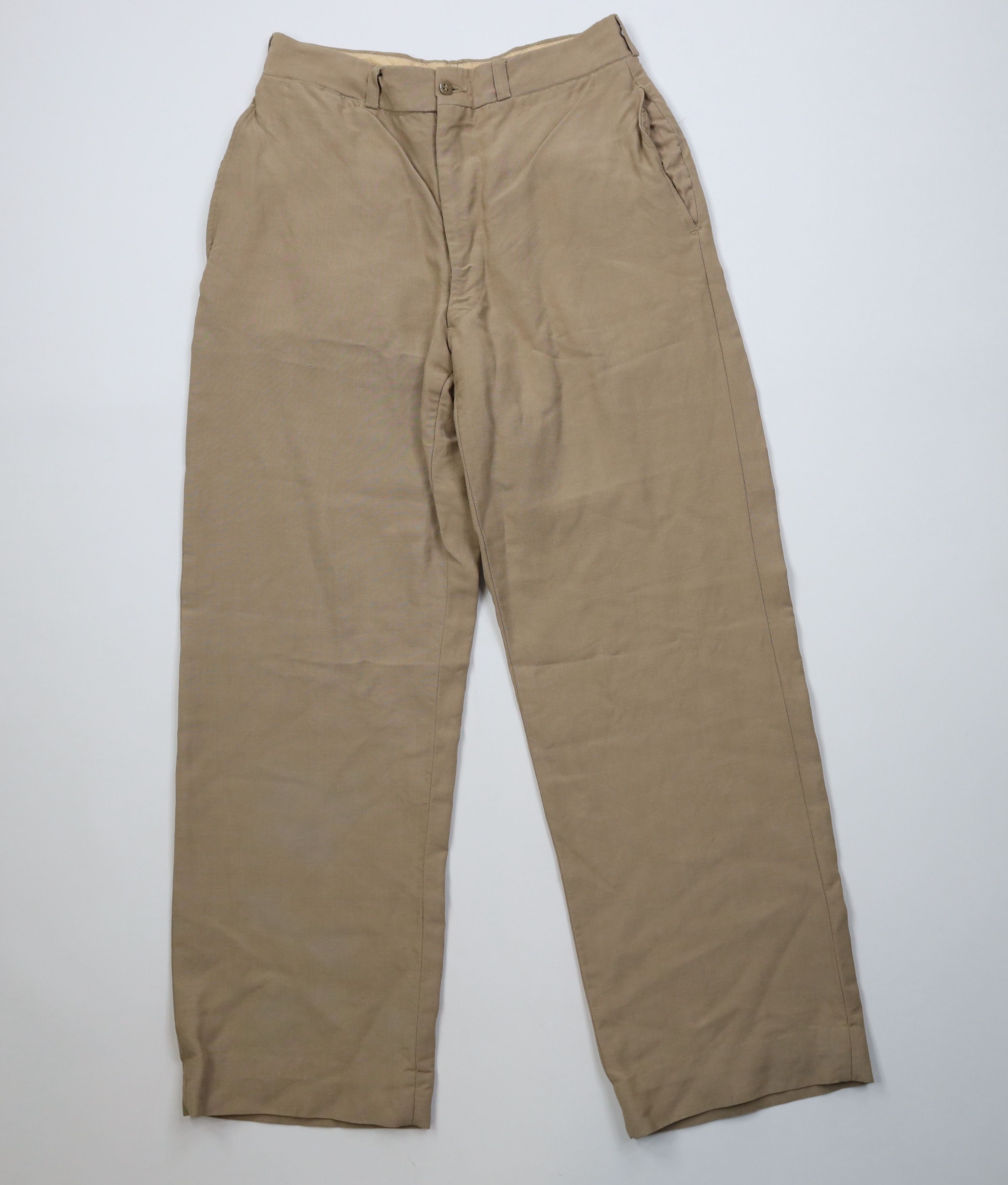 Vintage Vintage 50s Hollywood Regency Gabardine Wide Leg Chino Pants Size US 30 / EU 46 - 1 Thumbnail
