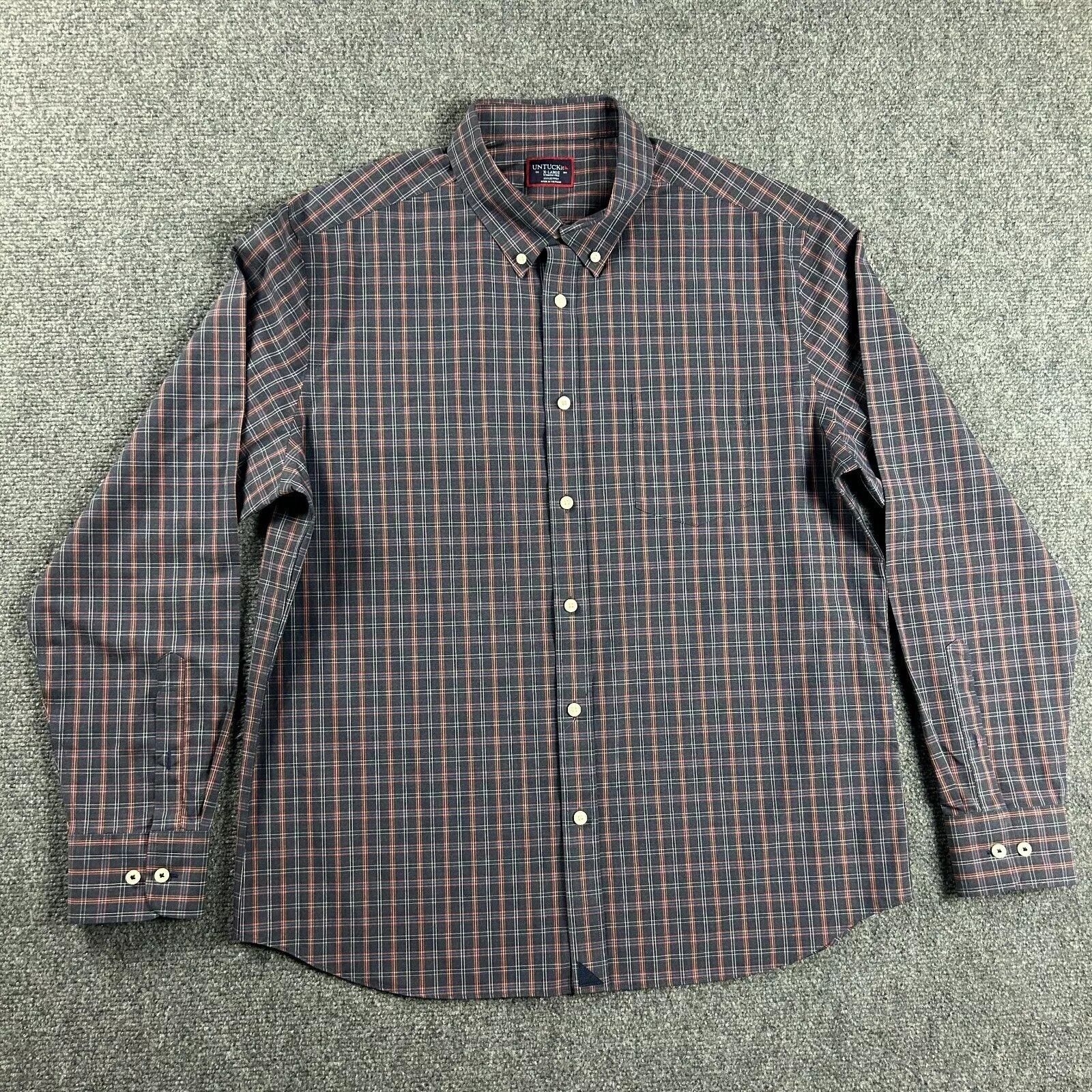 UNTUCKit Untuckit Shirt Mens XL Plaid Button Down Pocket Cotton Size US XL / EU 56 / 4 - 1 Thumbnail