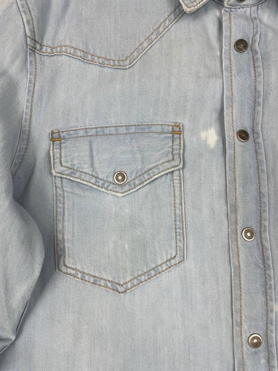 Diesel Diesel Men Denim Shirt Light Blue Snap Button Western Style Size US M / EU 48-50 / 2 - 3 Thumbnail